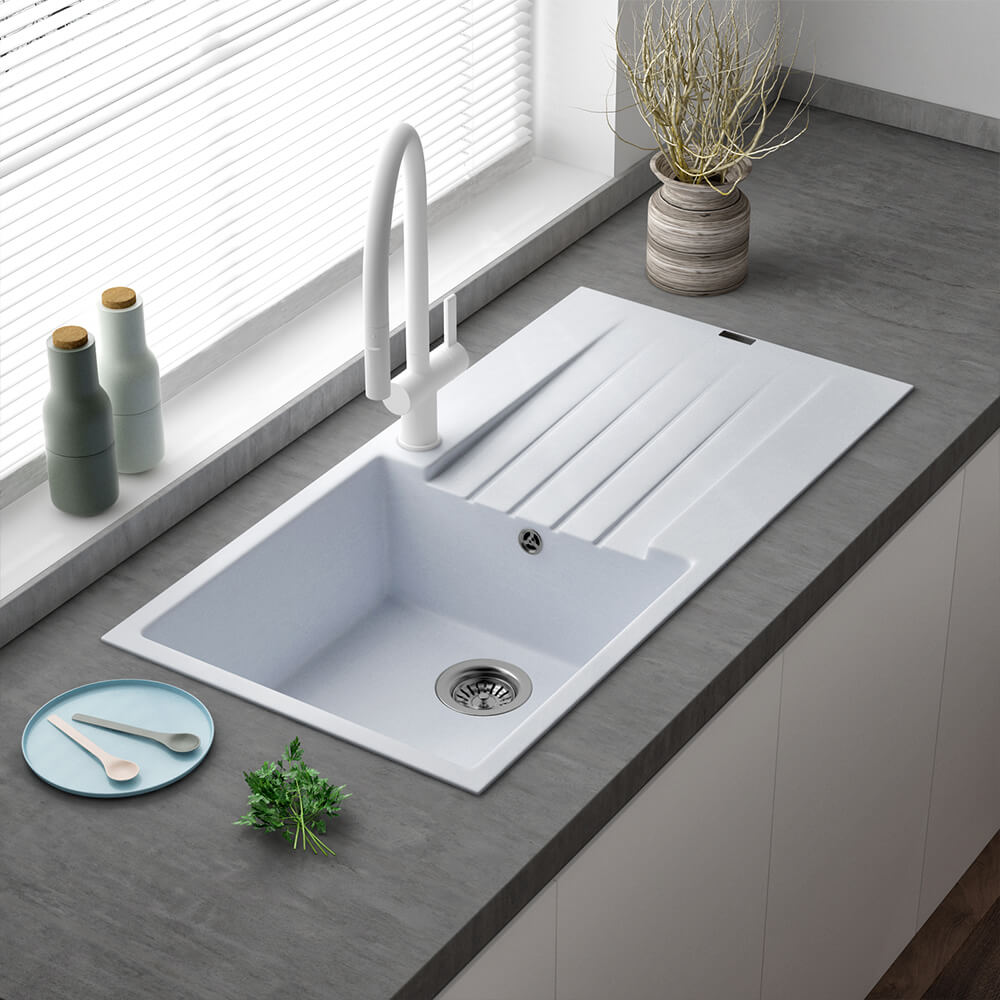Reginox Harlem 1 Bowl Granite Composite Kitchen Sink & Waste Kit - 1000 x 500mm