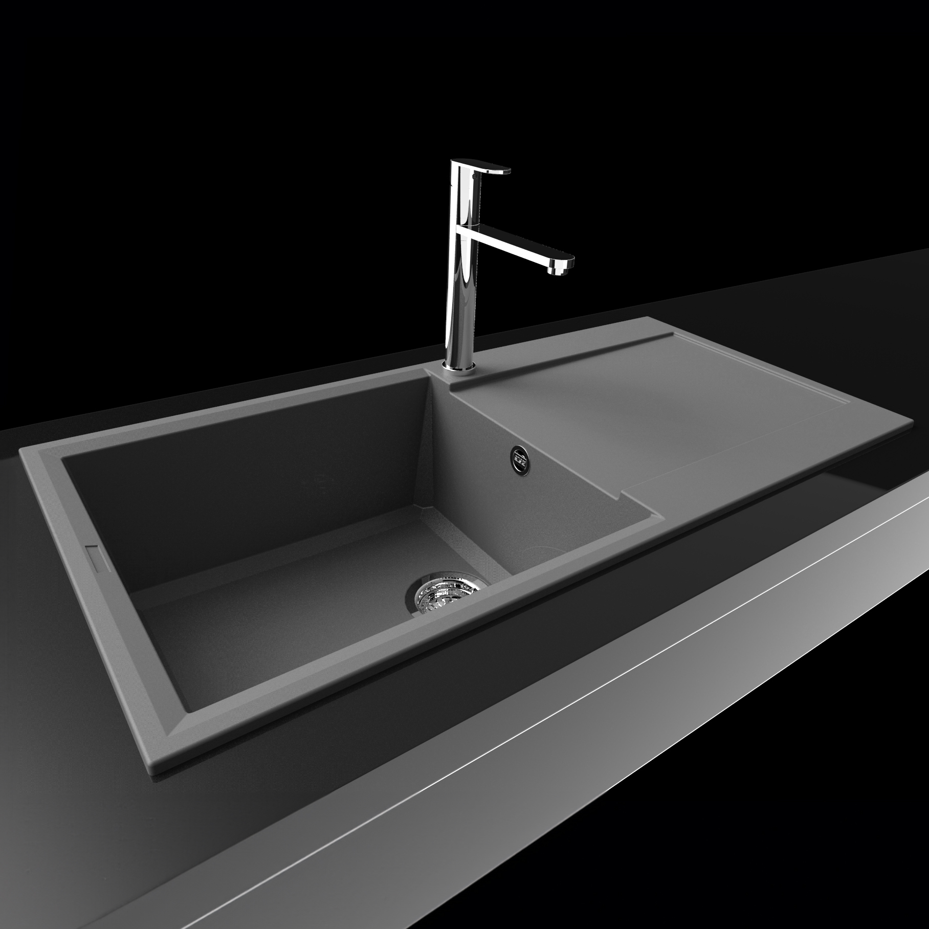 Reginox Elleci Easy 480 Large Single Bowl Granite Composite Inset Kitchen Sink & Waste - 1000 x 500mm