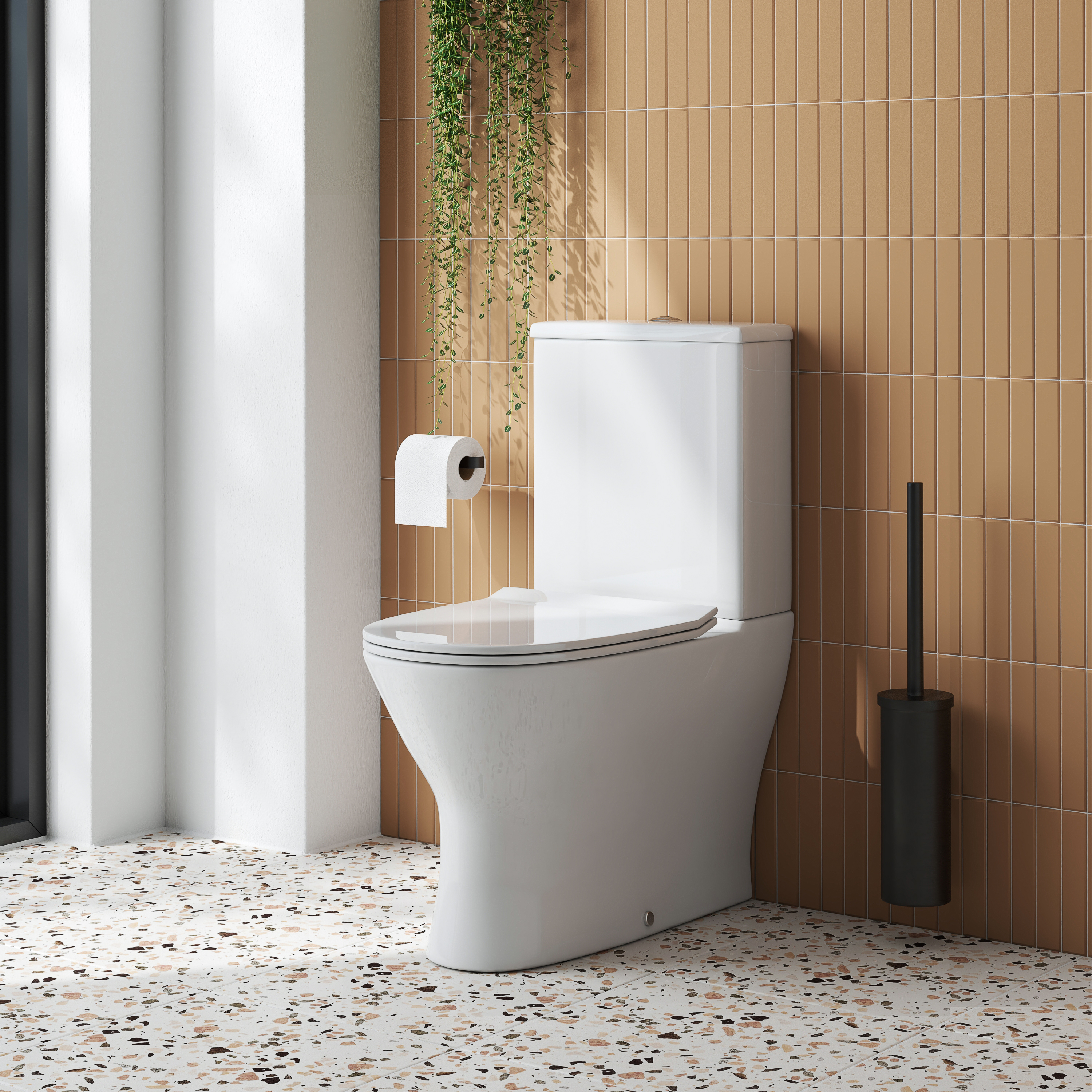 Harbour Acclaim Compact Rimless Back to Wall Close-Coupled Toilet & Soft Close Seat