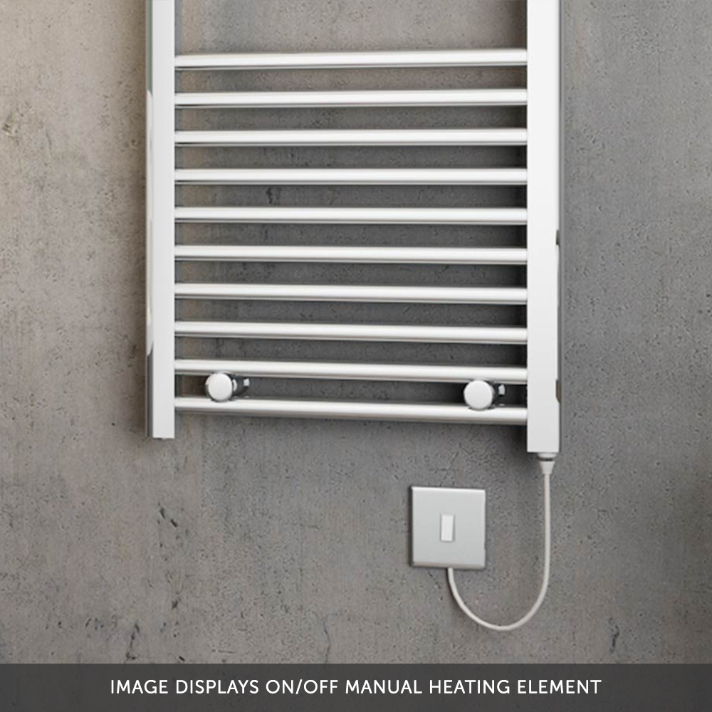 Brenton Apollo Electric Straight Chrome Heated Towel Rail - 1200 x 500mm