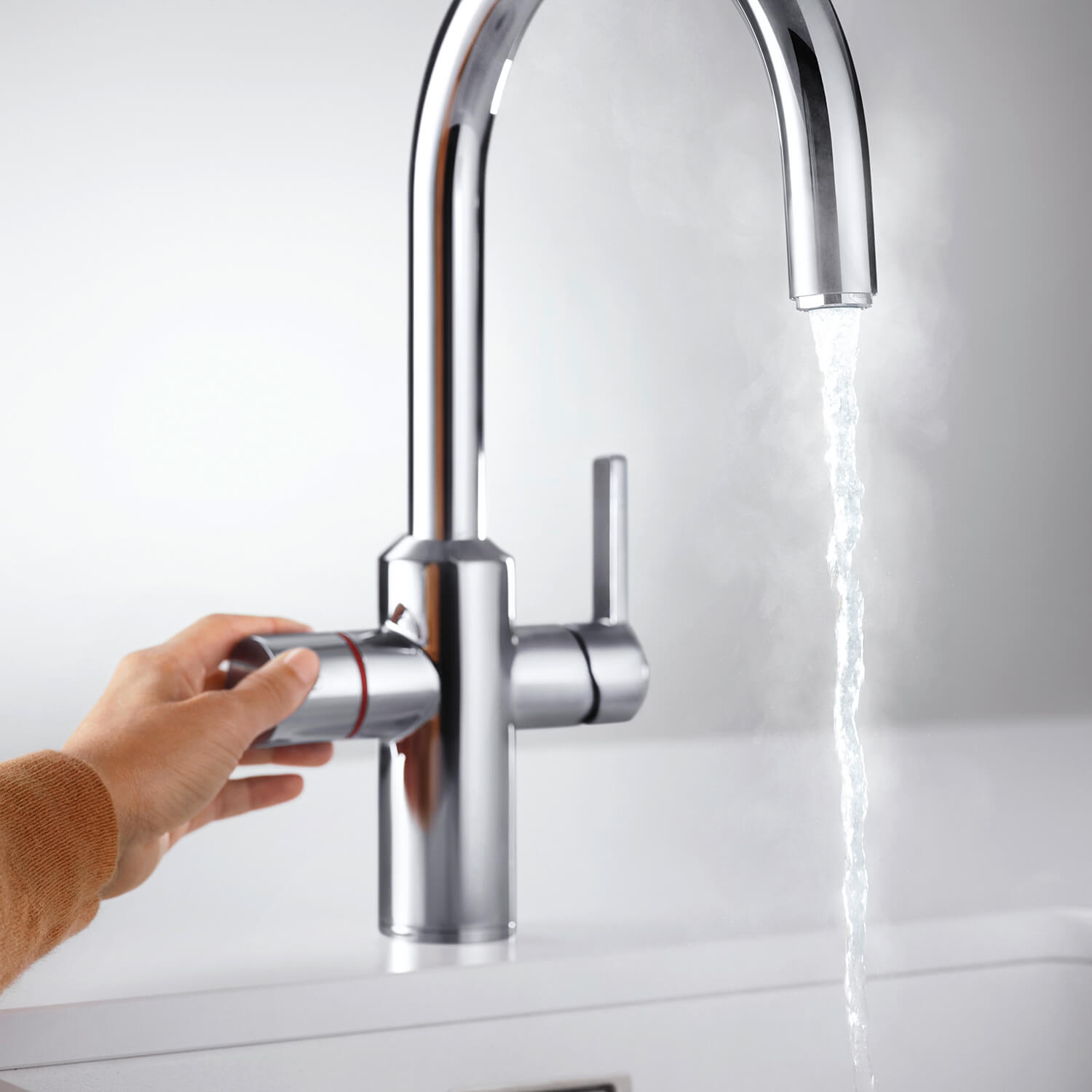 Blanco Tampera 3-in-1 Instant 100°C Boiling Water Mono Kitchen Mixer Tap - PVD Steel