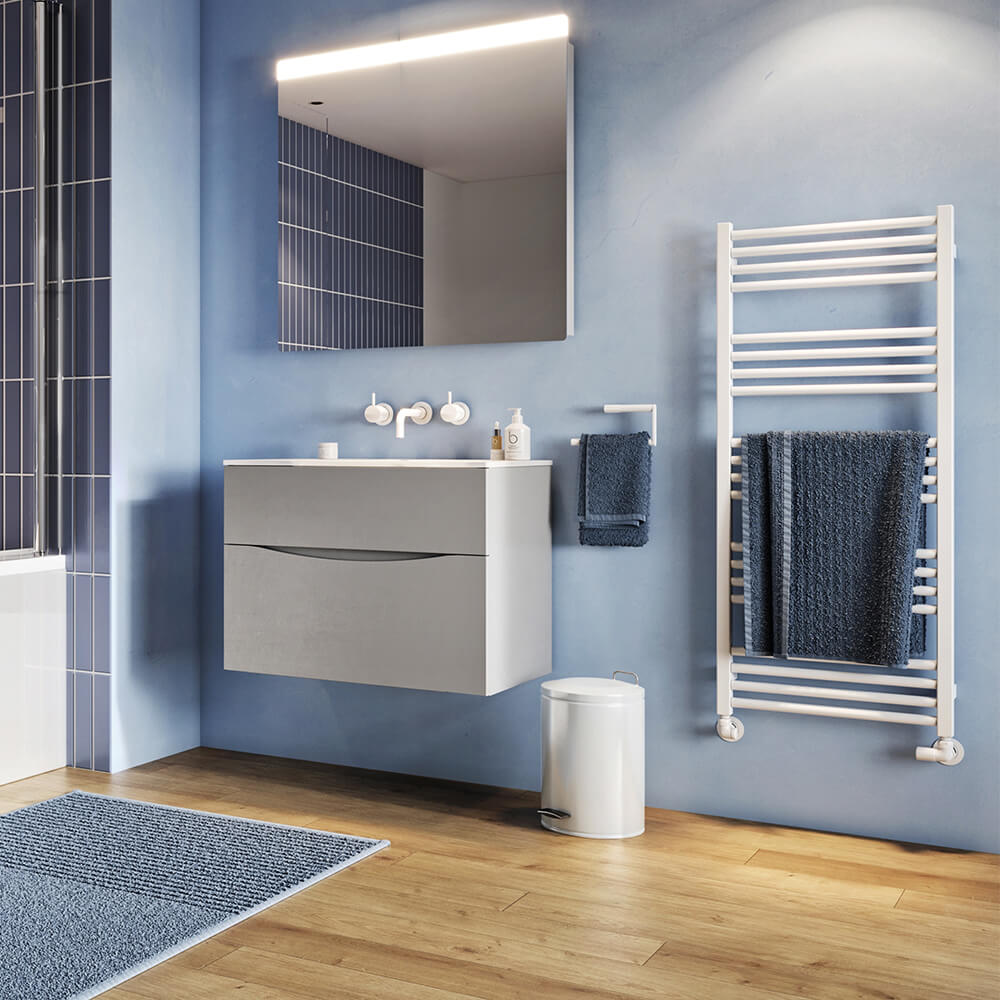 Crosswater MPRO Matt White Heated Towel Rail