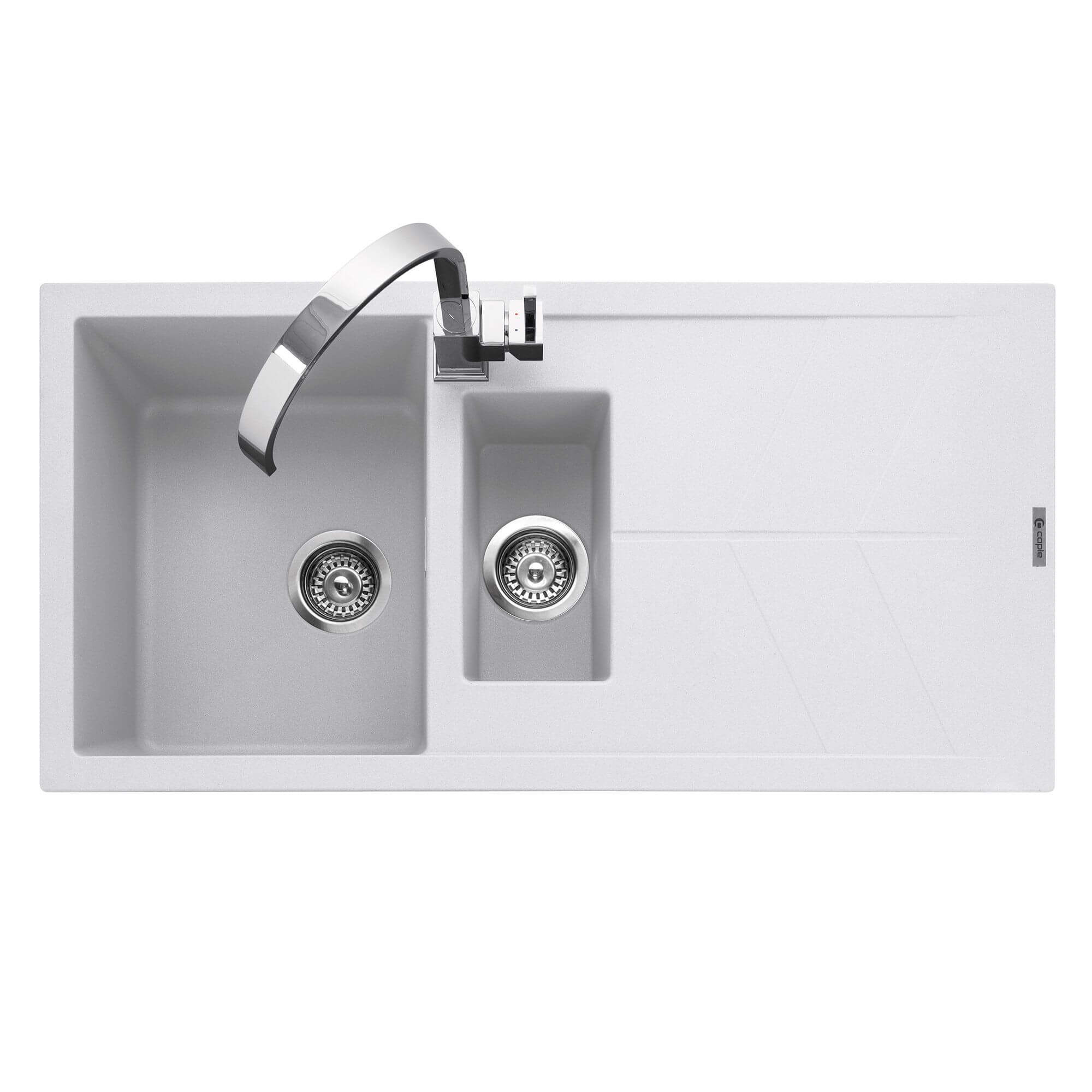 Caple Sotera 1.5 Bowl Granite Composite Kitchen Sink & Waste Kit with Reversible Drainer - 1000 x 500mm