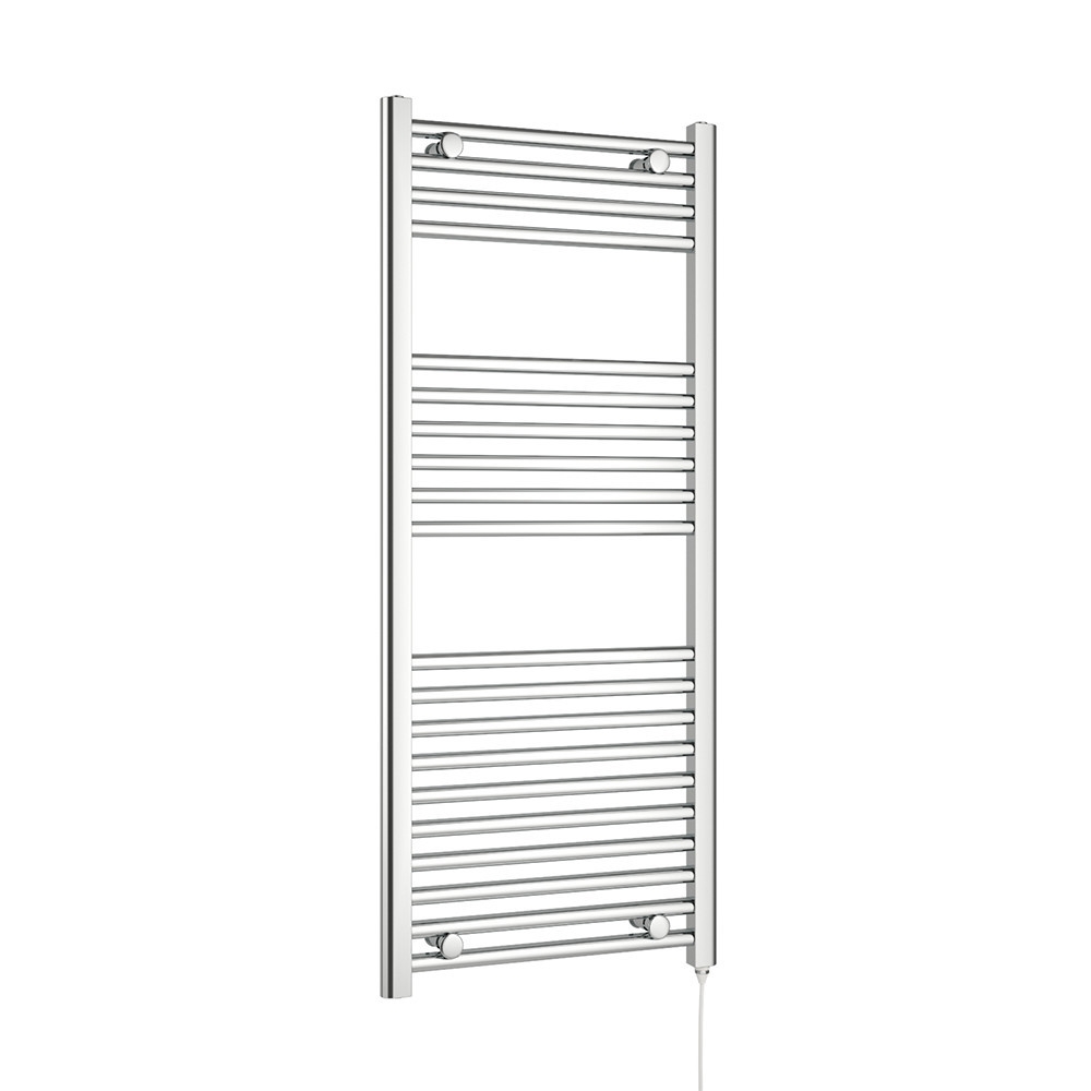 Brenton Apollo Electric Straight Chrome Heated Towel Rail - 1200 x 500mm