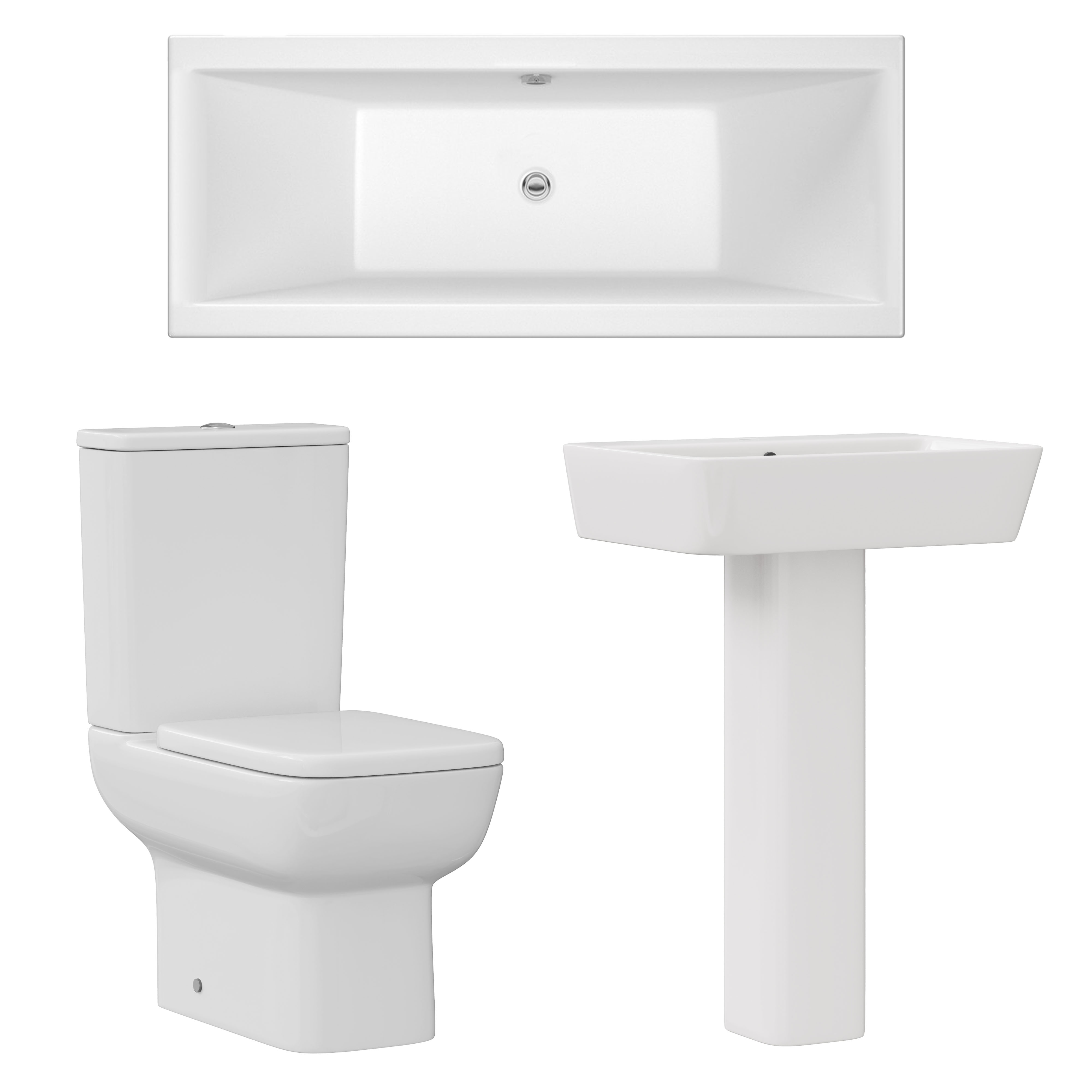 Harbour Icon Bathroom Suite with Rimless Toilet & Double Ended Bath
