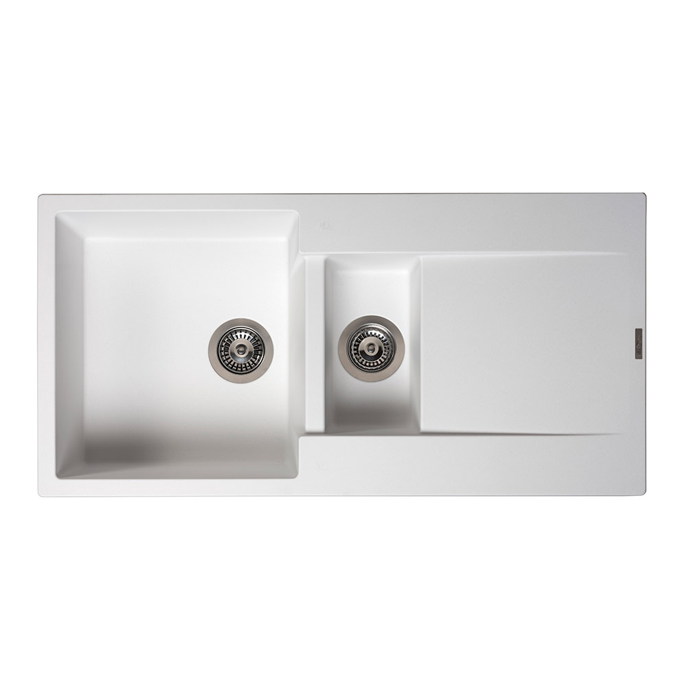 Reginox Amsterdam 1.5 Bowl Granite Composite Kitchen Sink & Waste Kit with Reversible Drainer - 1000 x 500mm