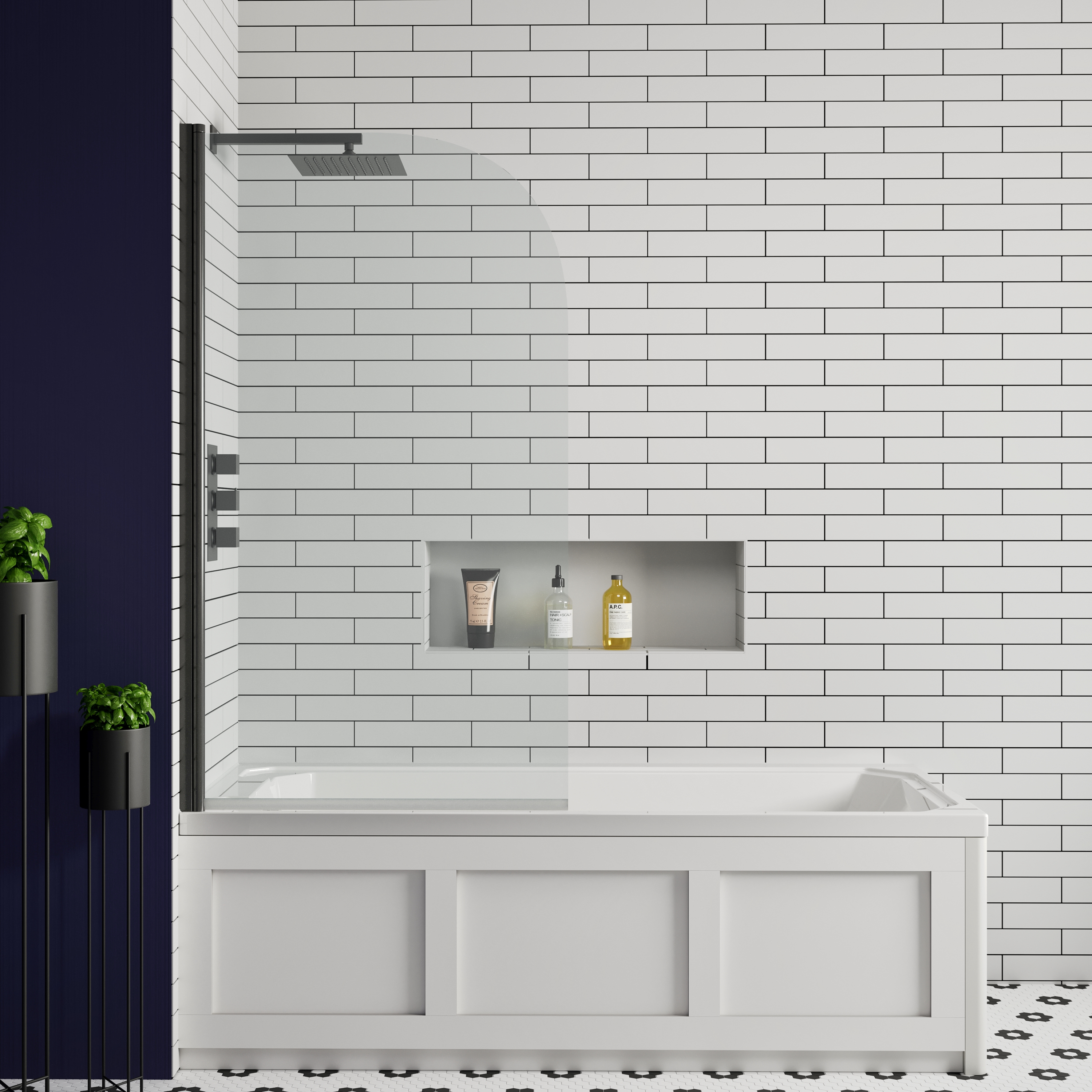 Butler & Rose Art Deco Shower Bath & Shower Screen