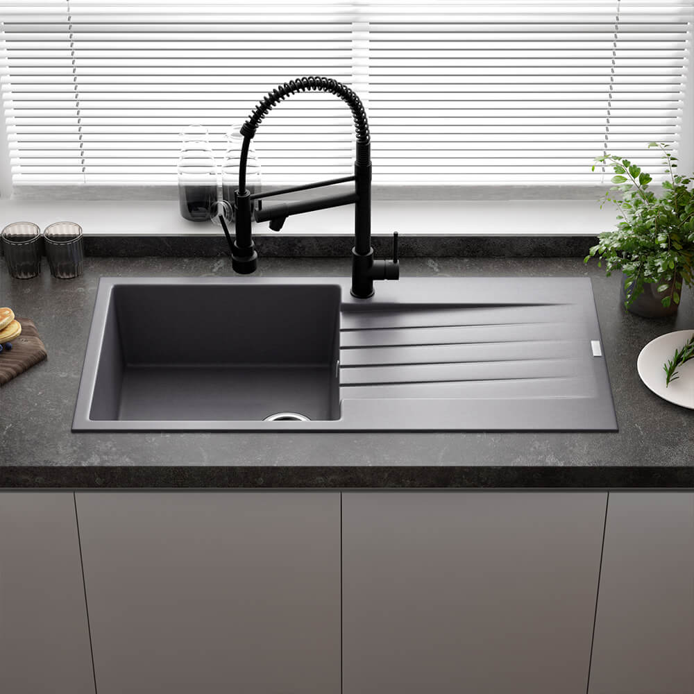 Reginox Harlem 1 Bowl Granite Composite Kitchen Sink & Waste Kit - 1000 x 500mm