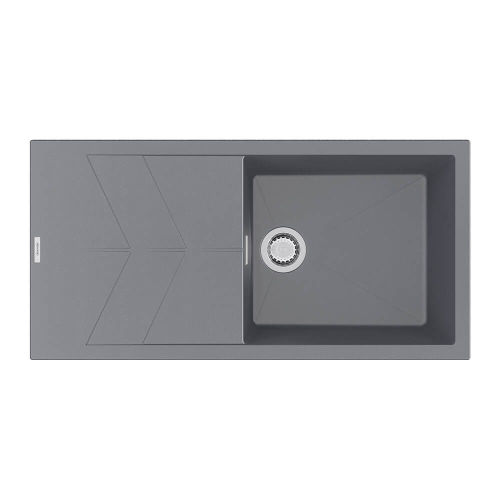 Clearwater Rio 1 Bowl Granite Composite Sink & Waste with Reversible Drainer - 1000 x 500mm