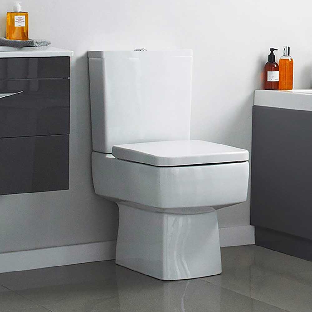 Jack Square Close Coupled Compact Toilet & Soft Close Seat