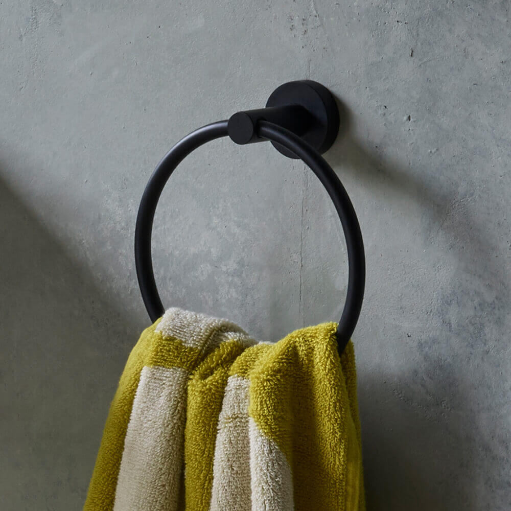 Britton Bathrooms Hoxton Towel Ring - Matt Black