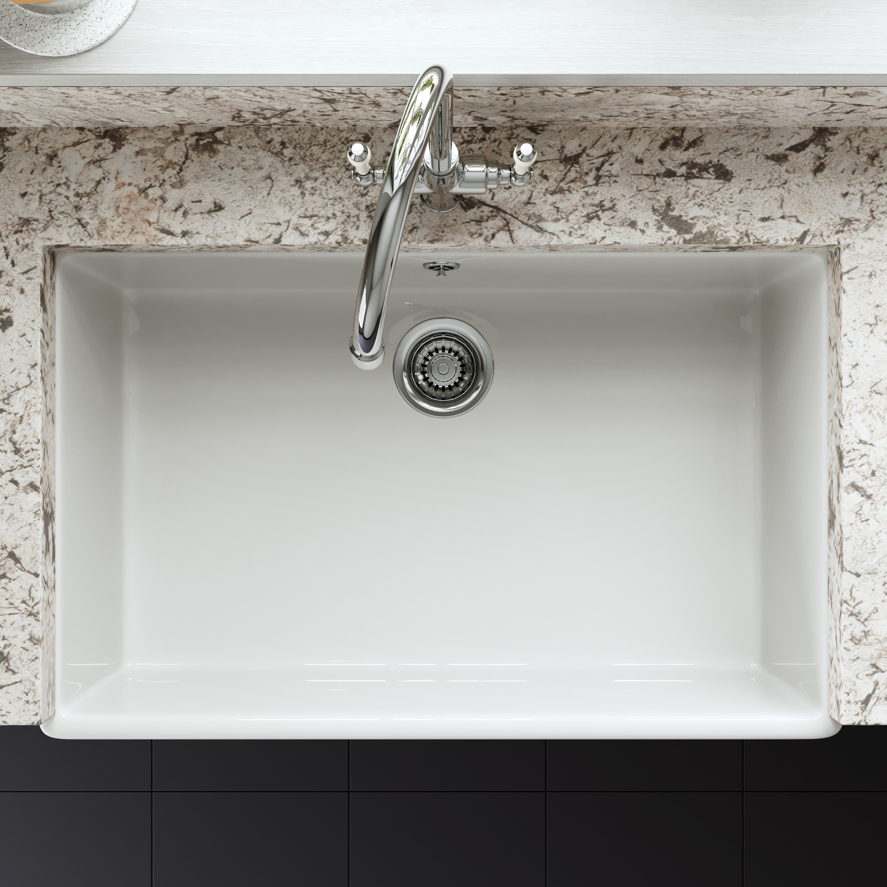 Butler & Rose Large Belfast / Butler Ceramic Fireclay Kitchen Sink - 795 x 500mm
