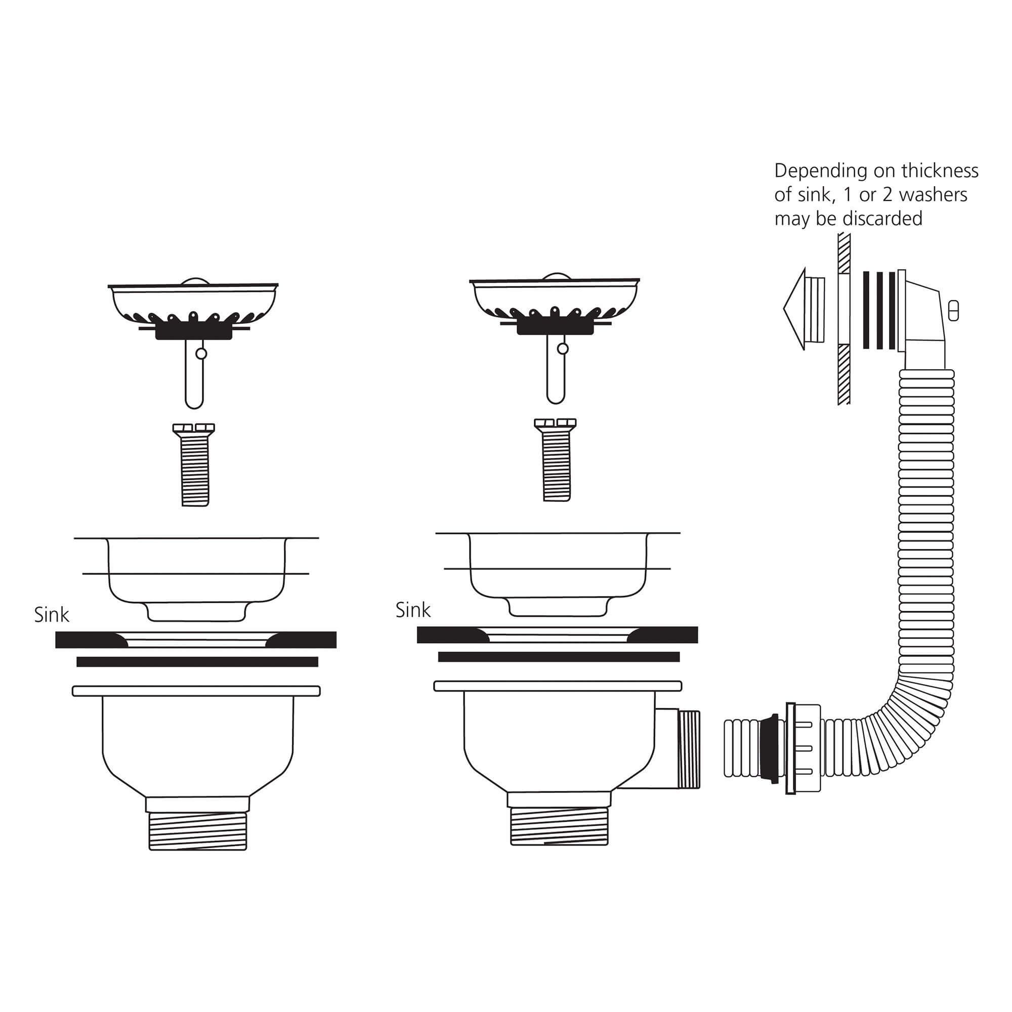 Caple Stainless Steel Waste Kit and Overflow - Alternative Style