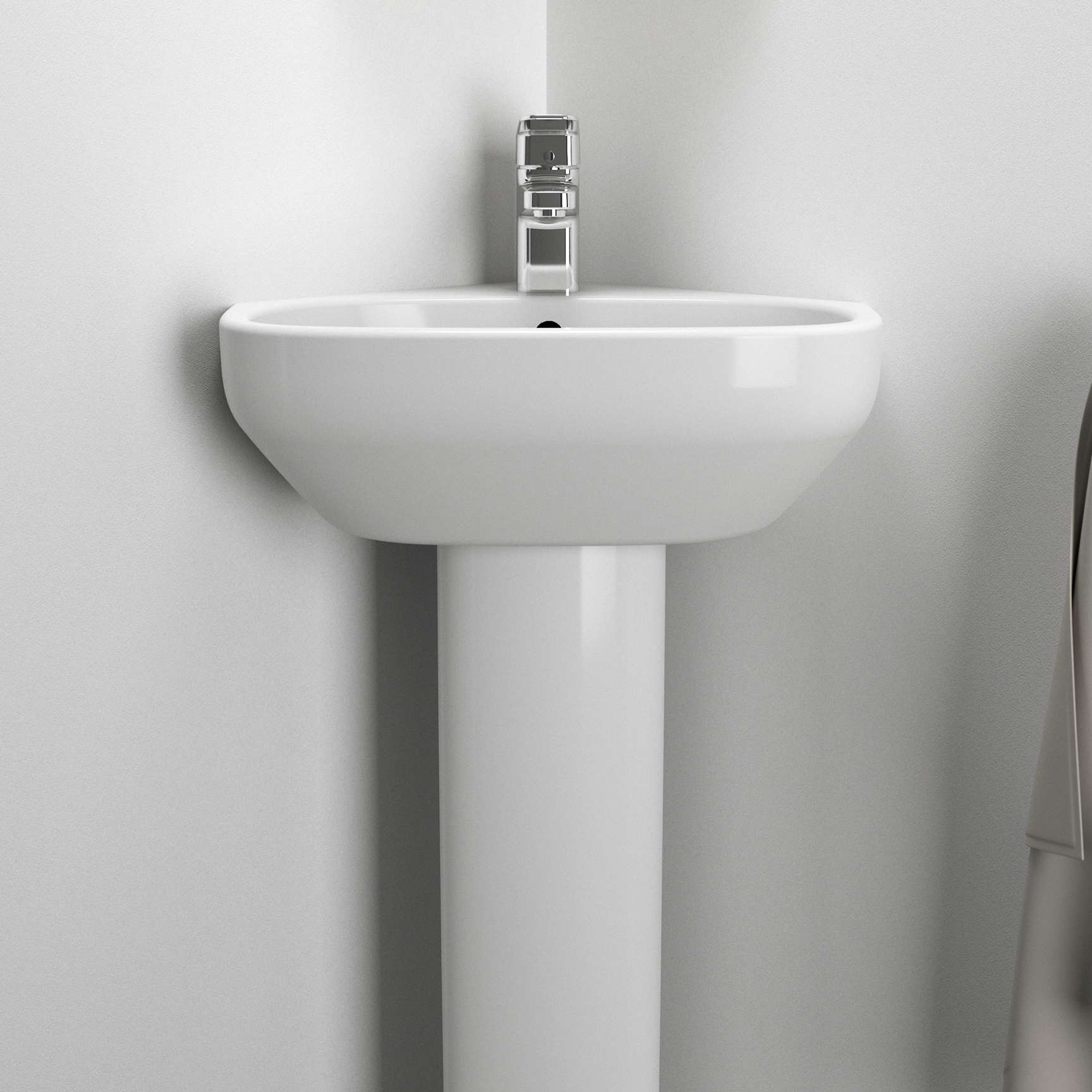 Ideal Standard i.life A Corner 450mm Cloakroom Basin & Full Pedestal