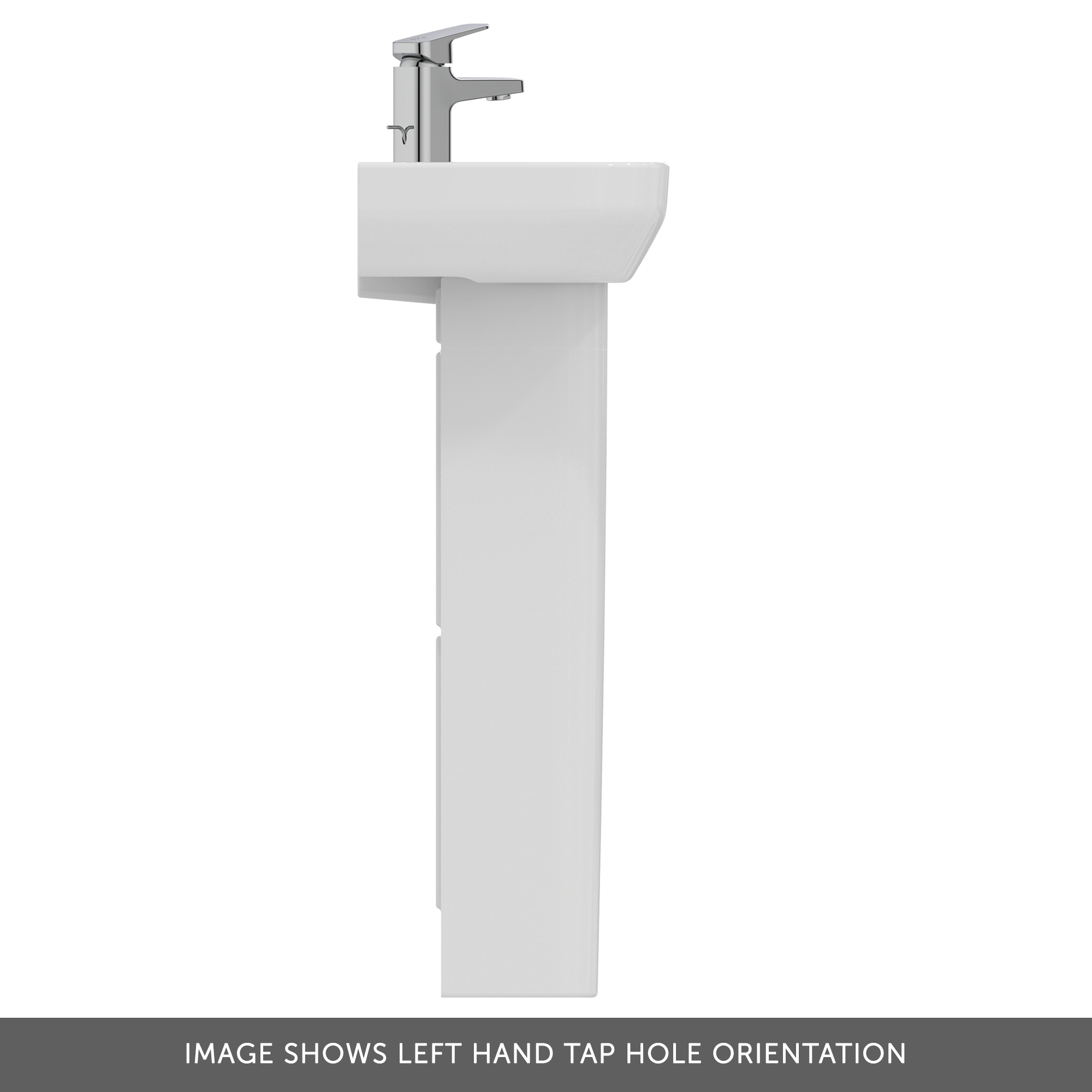 Ideal Standard i.life A 350mm Cloakroom Basin & Pedestal - Left or Right Hand Tap Hole