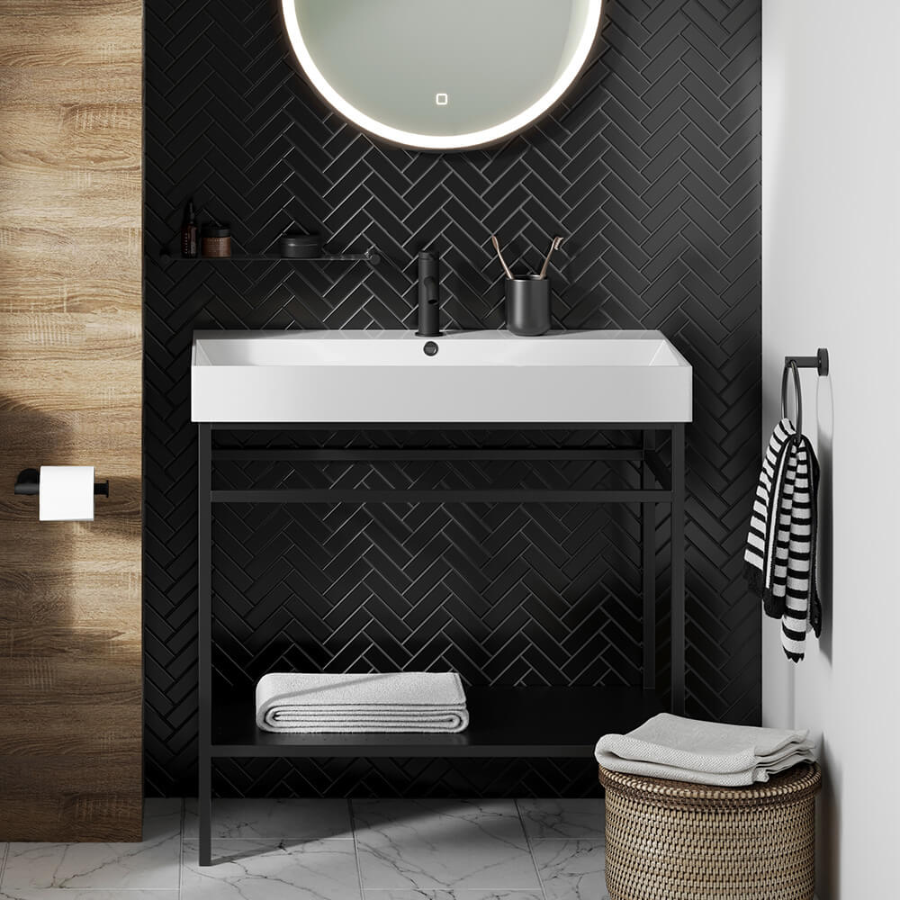 Britton Bathrooms Hoxton Towel Ring - Matt Black