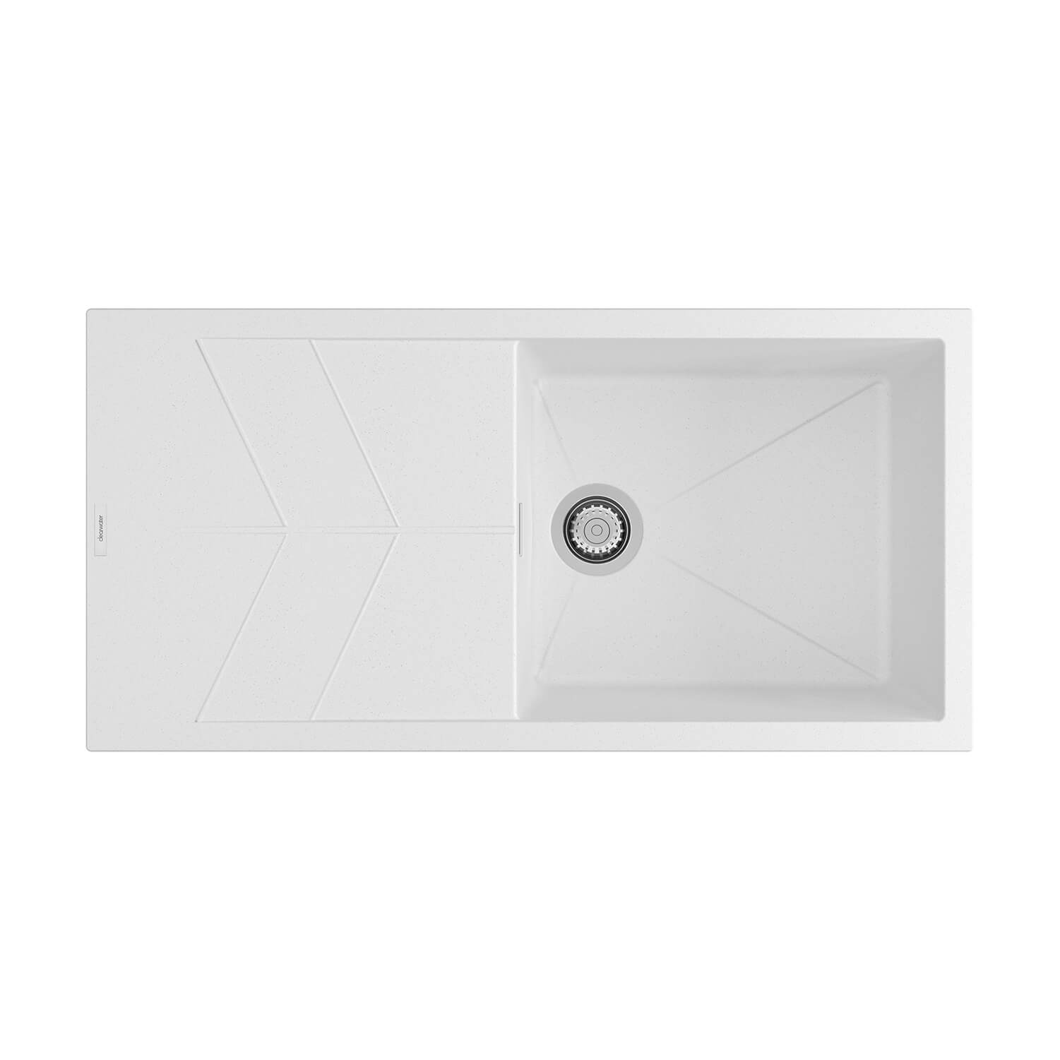 Clearwater Rio 1 Bowl Granite Composite Sink & Waste with Reversible Drainer - 1000 x 500mm