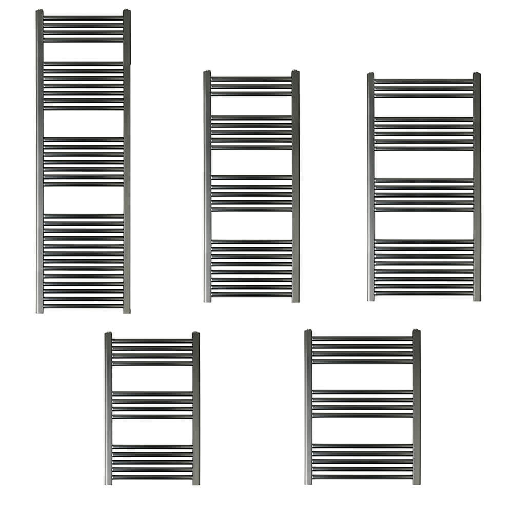 EliteHeat Steel Ladder Heated Towel Rail 25mm Bars - Brushed Black