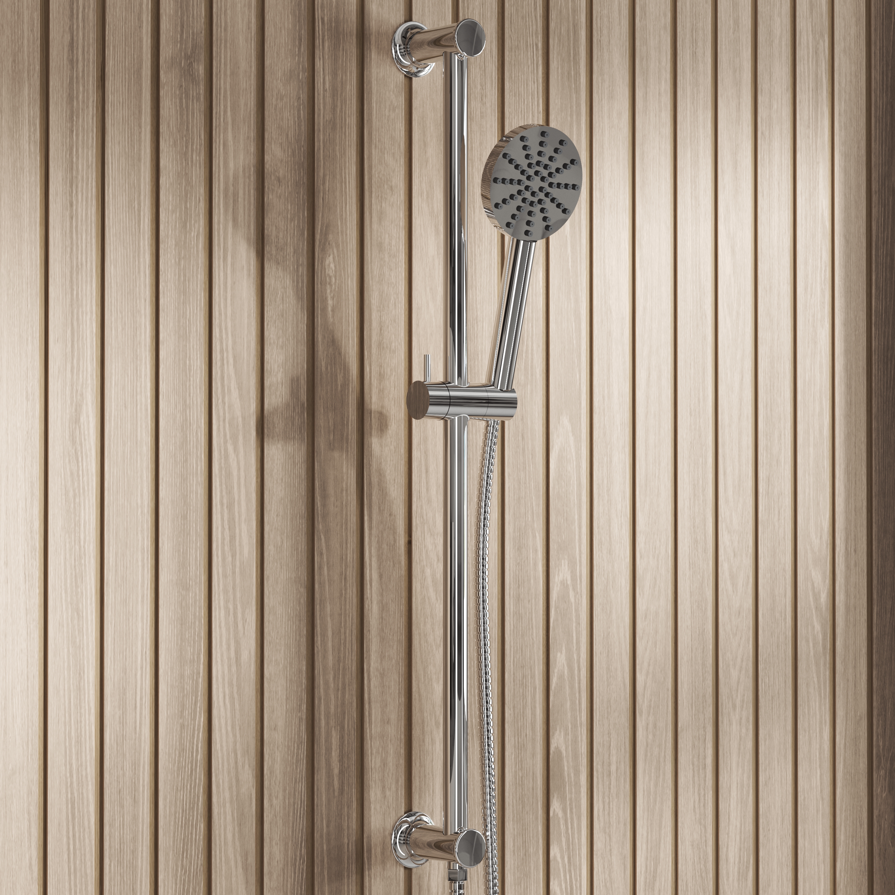 Core Fluted Slide Rail Shower Kit, Shower Handset & Hose with Integrated Elbow