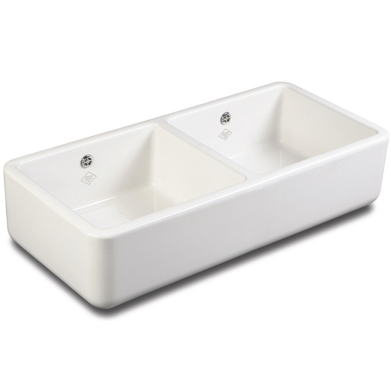 Shaws Contemporary Double Bowl Ceramic Belfast Sink - 995mm x 465mm