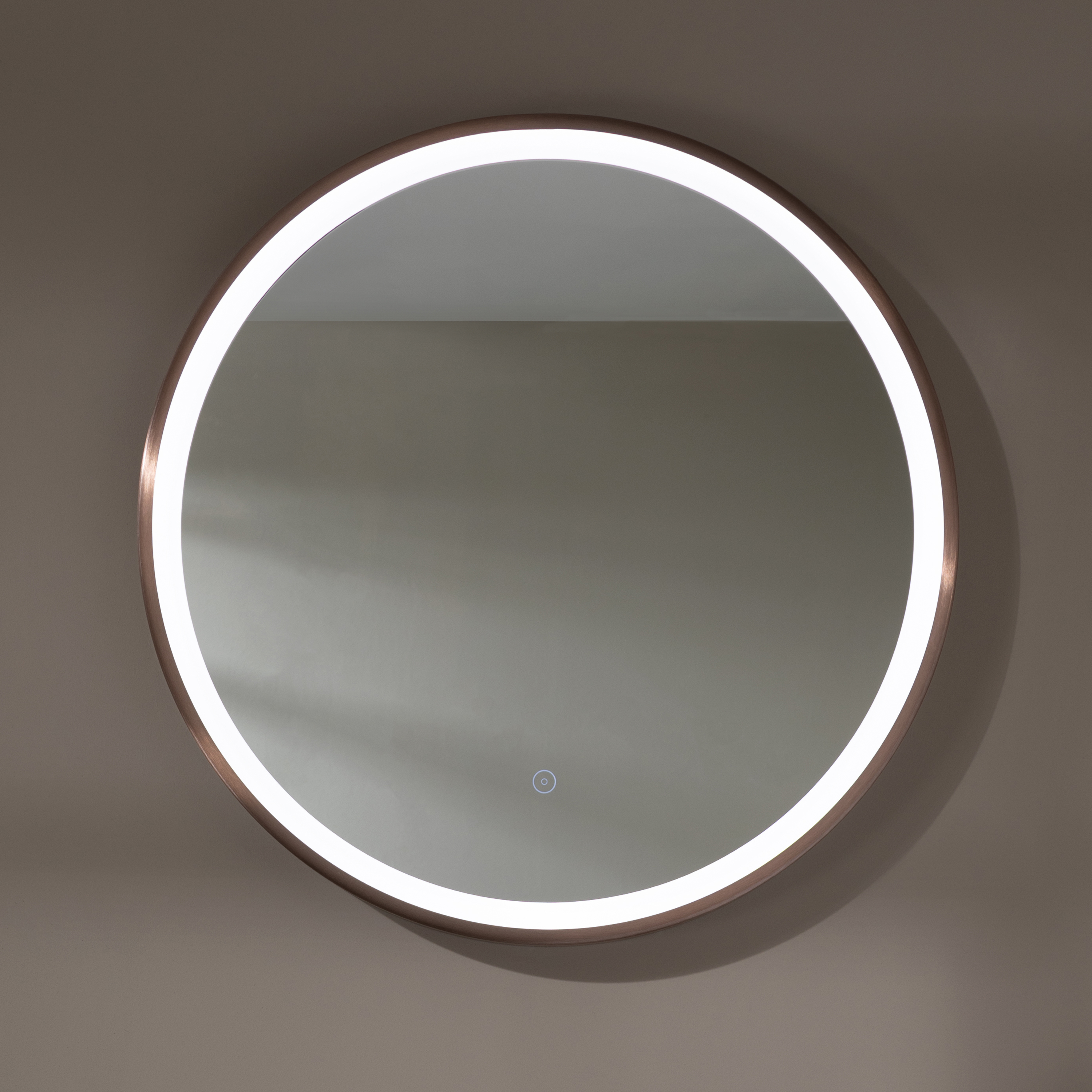 VOS LED Illuminated Round Framed Mirror with Demister Pad & Colour Change Lights - 600mm