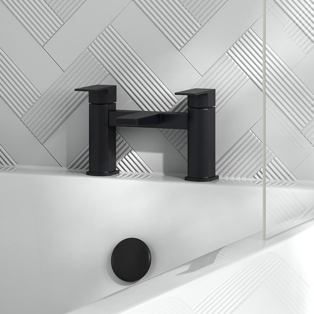 Harbour Status Deck Mounted Bath Filler - Matt Black