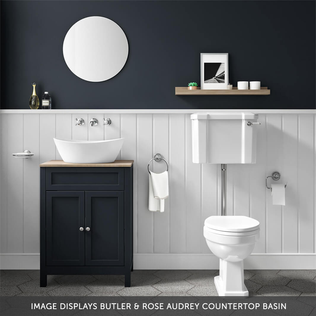 Butler & Rose Catherine 600mm Floorstanding Vanity Unit with Country Oak-Effect Countertop