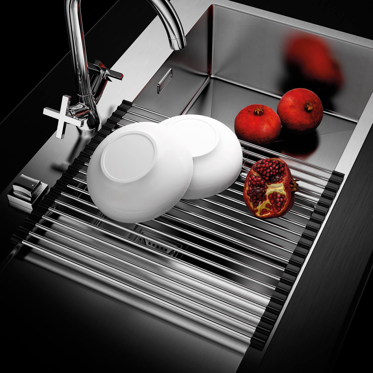 Clearwater Stainless Steel Draining Mat with Round Bar for Urban Kitchen Sinks