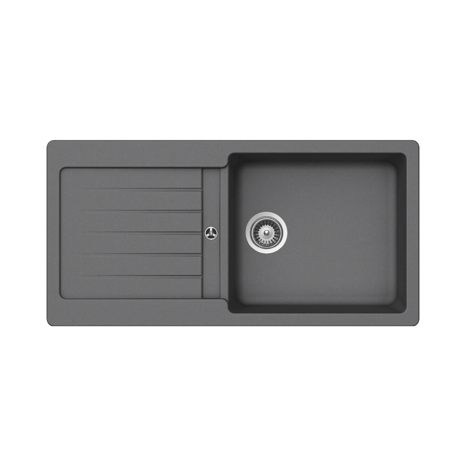 Clearwater Typos 1 Bowl Granite Composite Sink & Waste with Reversible Drainer - 1000 x 500mm