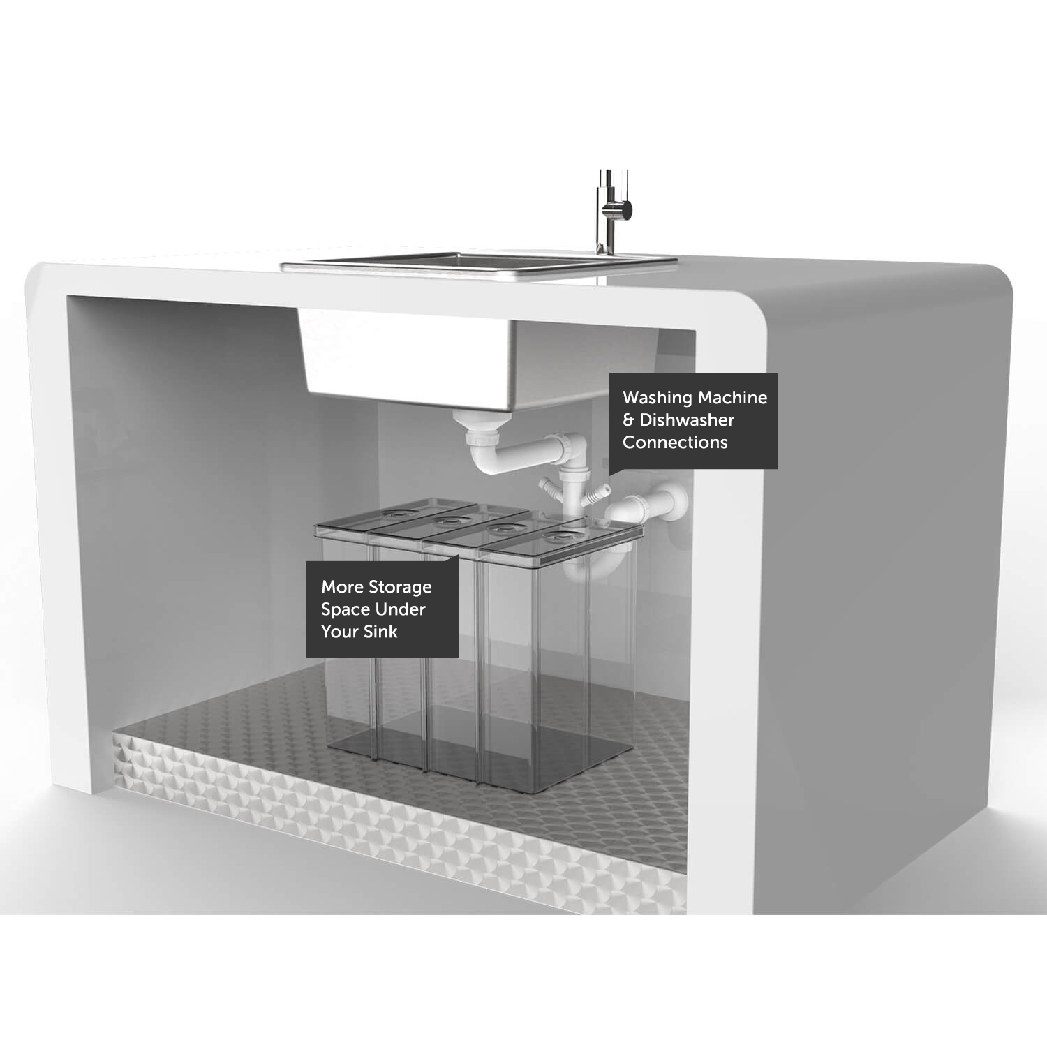 Vellamo Space Saving Single Bowl Plumbing Kit