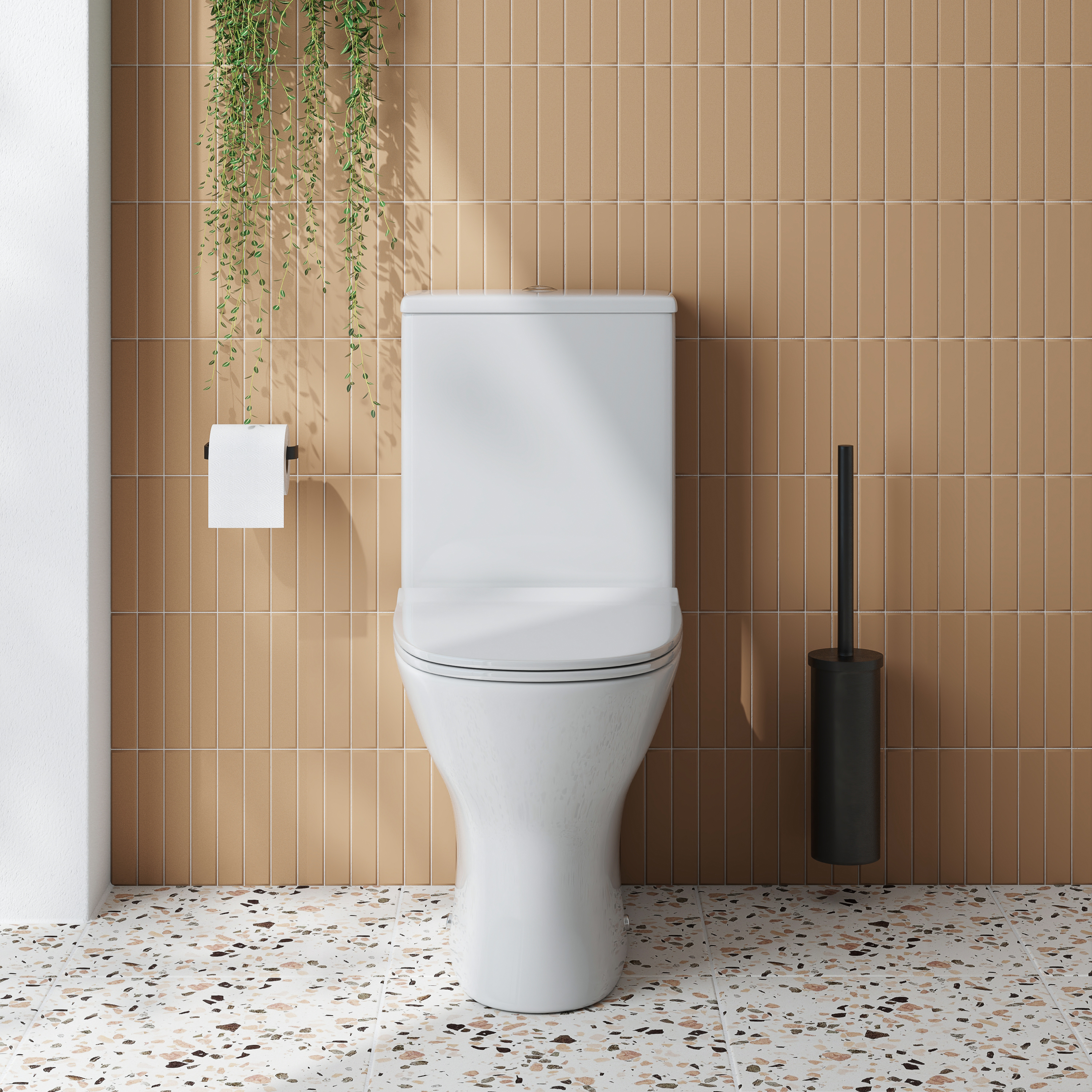 Harbour Acclaim Compact Rimless Back to Wall Close-Coupled Toilet & Soft Close Seat