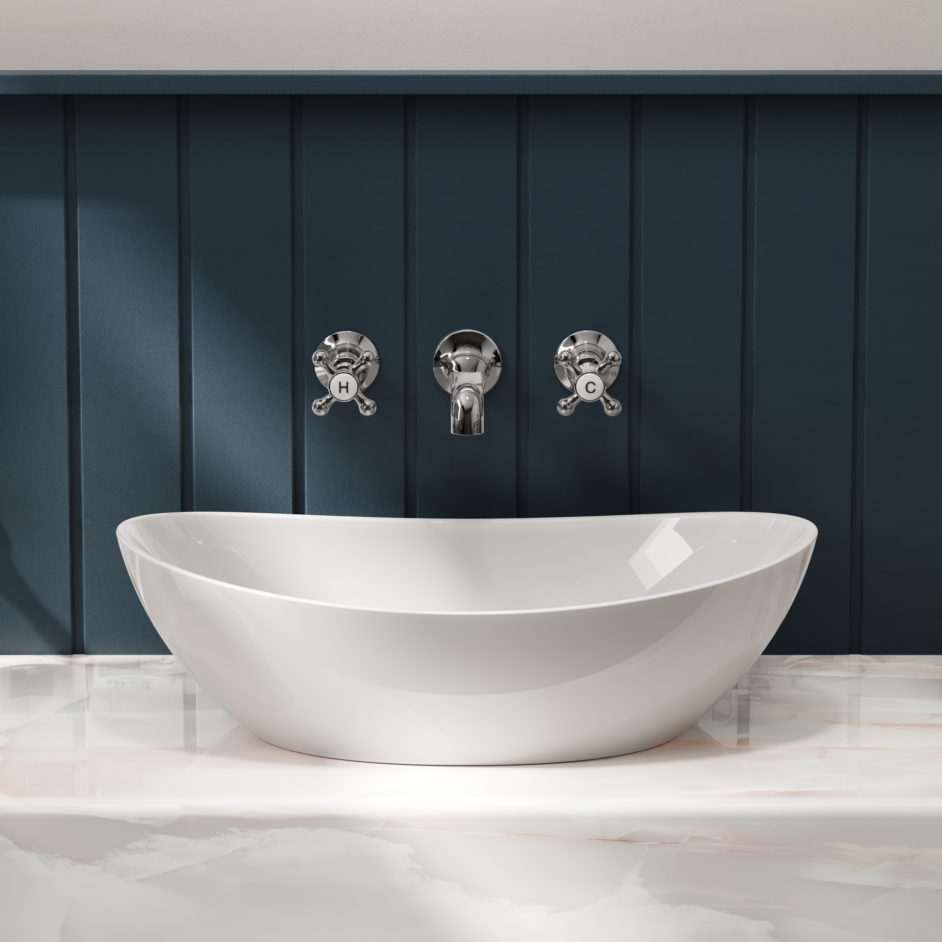 Butler & Rose Ceramic Oval Countertop Basin - 560mm