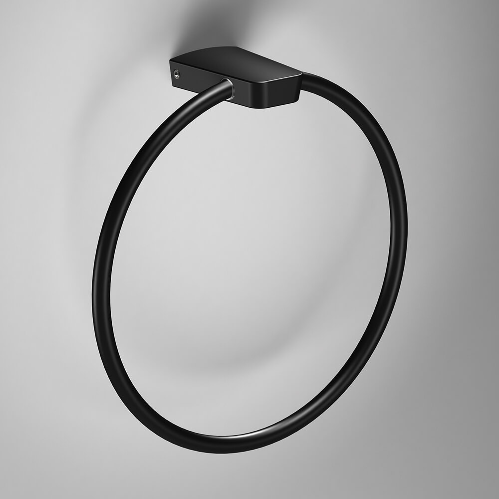 Sonia S6 Matt Black Towel Ring