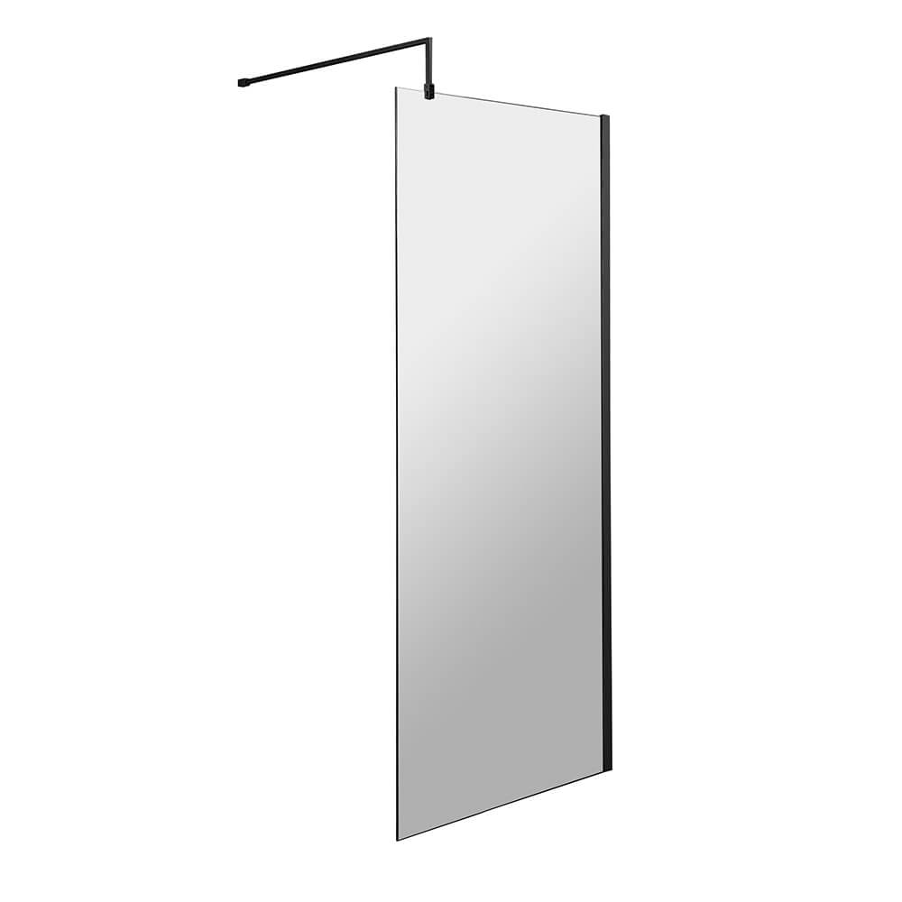 Vellamo City 8mm Matt Black Easy Clean Walk In Shower Panel