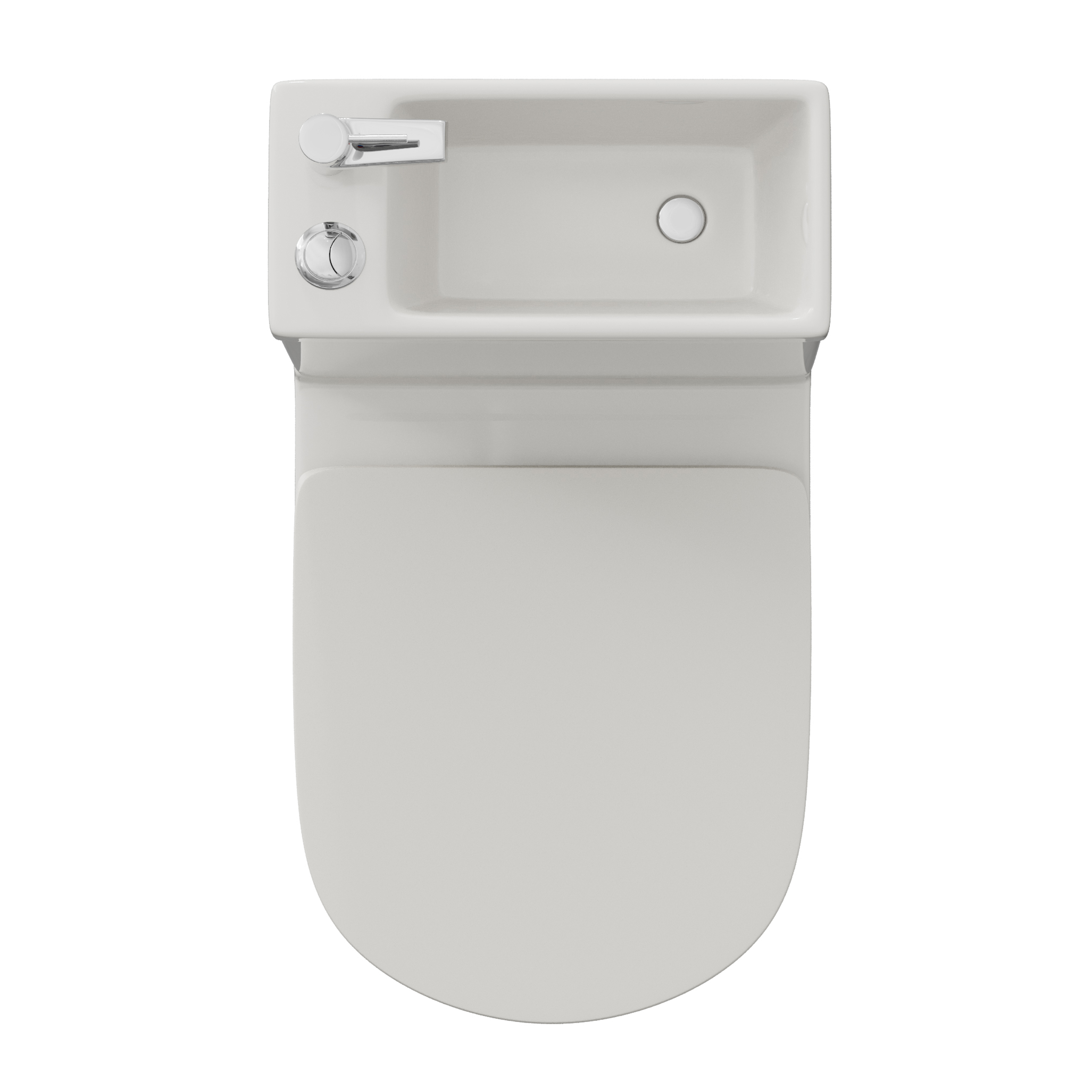 Harbour Clarity 2 in 1 Wash Basin & Close Coupled Closed Back Toilet with Soft Close Seat & Basin Tap