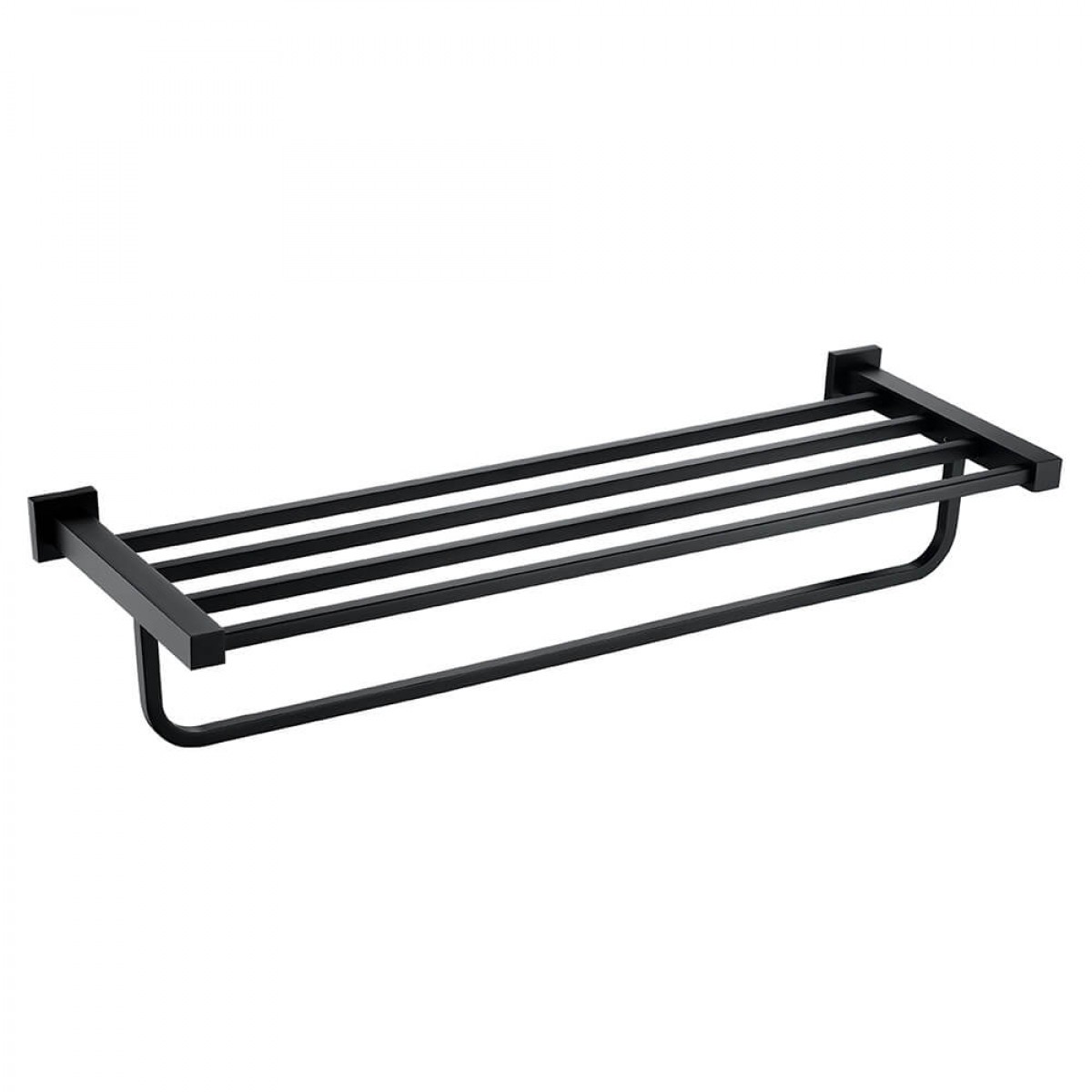 Harbour Clarity Matt Black Towel Shelf