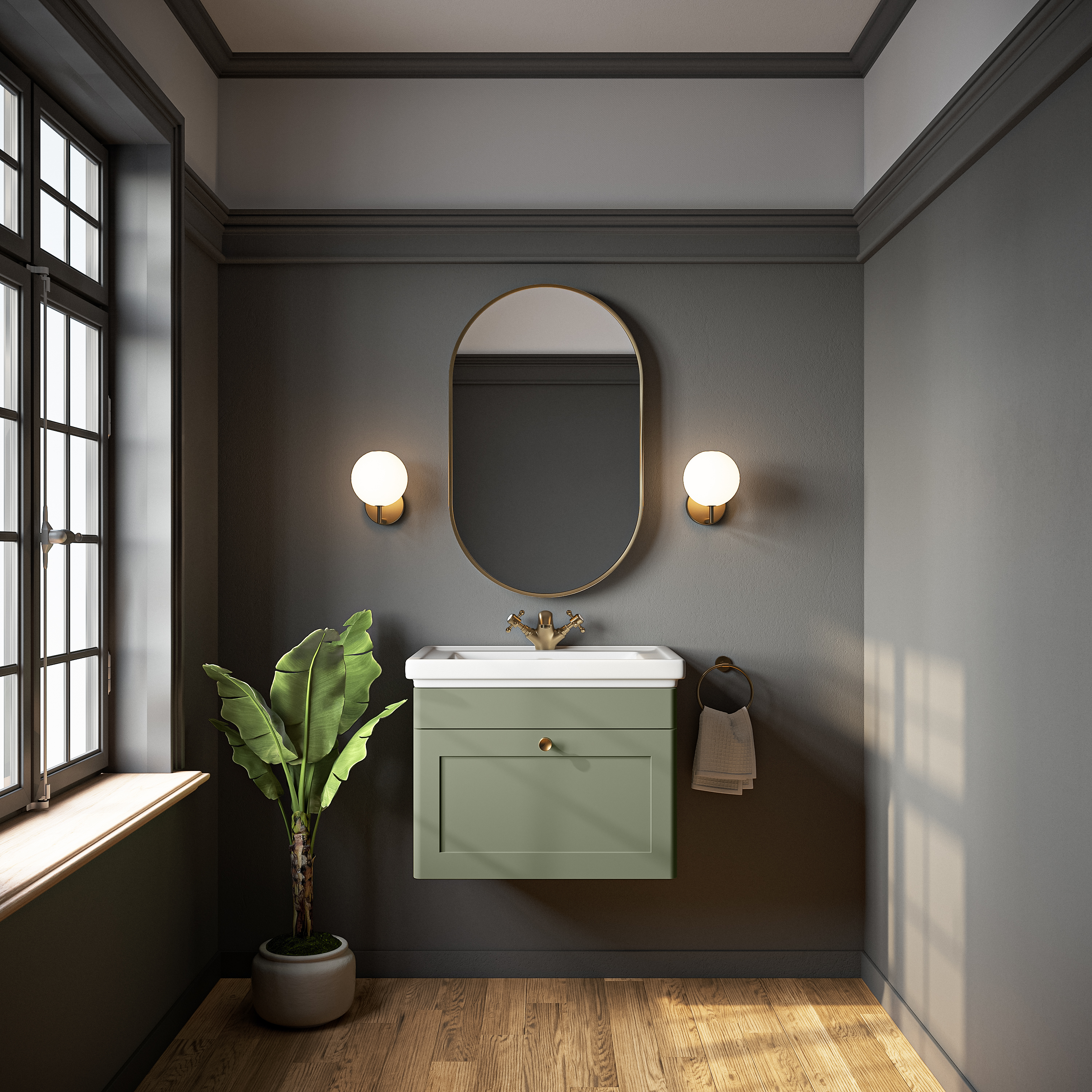 Butler & Rose Ophelia 600mm Wall Mounted 1 Drawer Vanity Unit & Basin