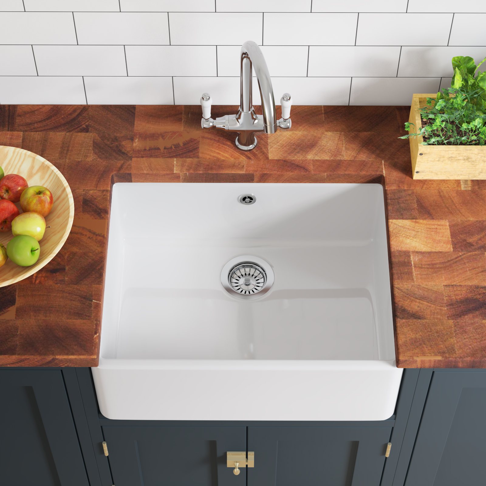 Butler & Rose Belfast Sink with Victoria Kitchen Tap & Strainer Waste Pack