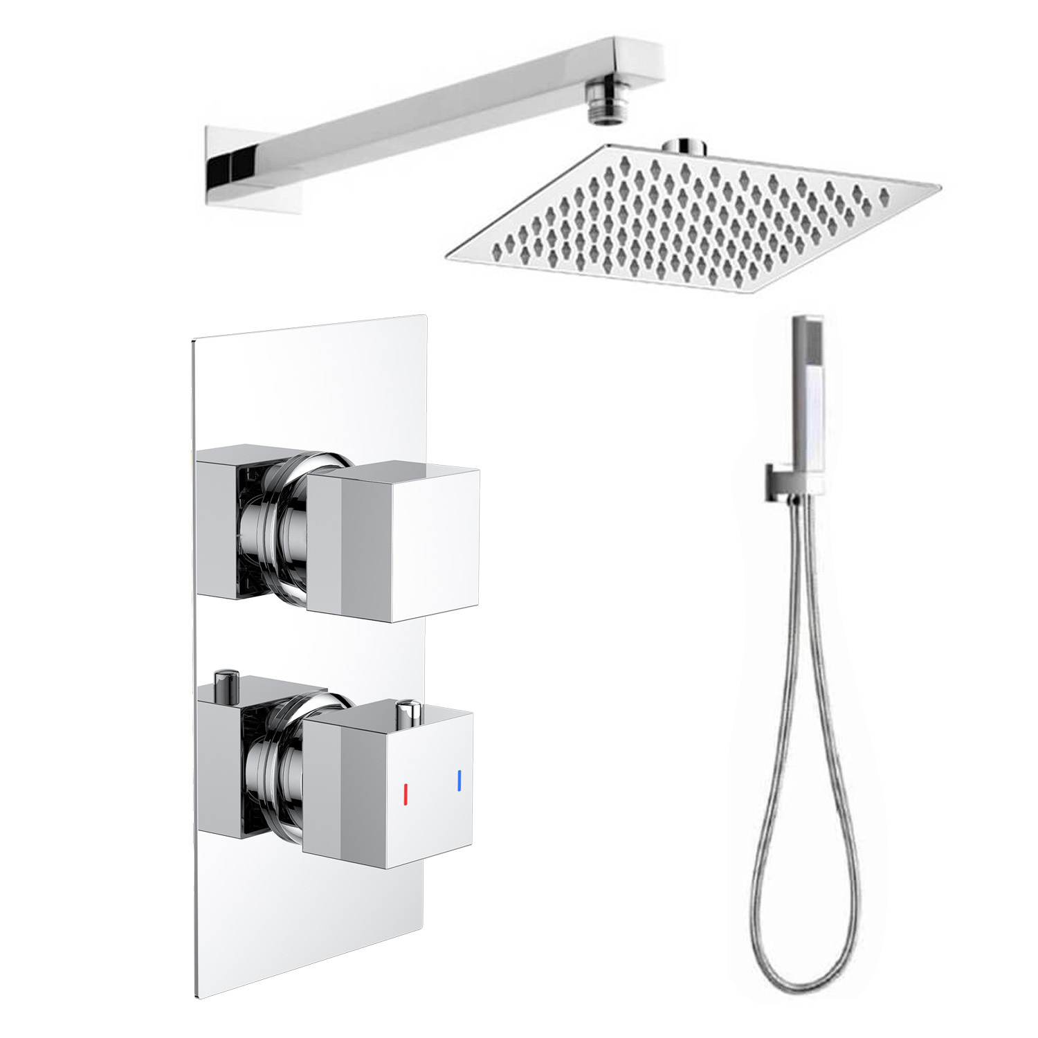 Margot Concealed Shower Valve, Fixed Shower Head & Handset