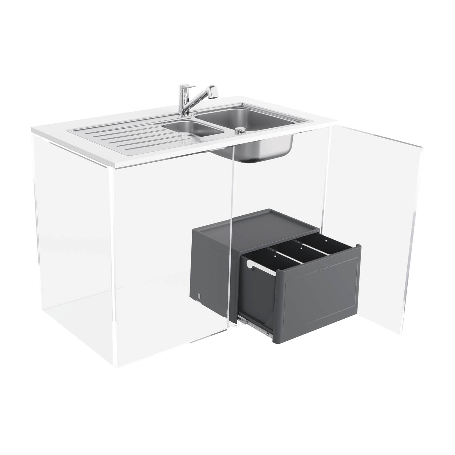 Blanco Botton Pro 39 litre 3 Container Waste Organiser for 600mm Kitchen Cabinets