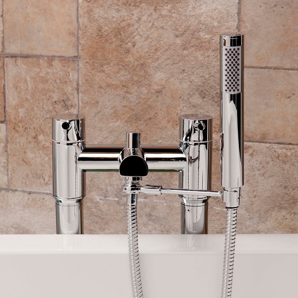 Universal Tap-Mounted Shower Handset Holder for Bath Shower Mixer Taps - Round
