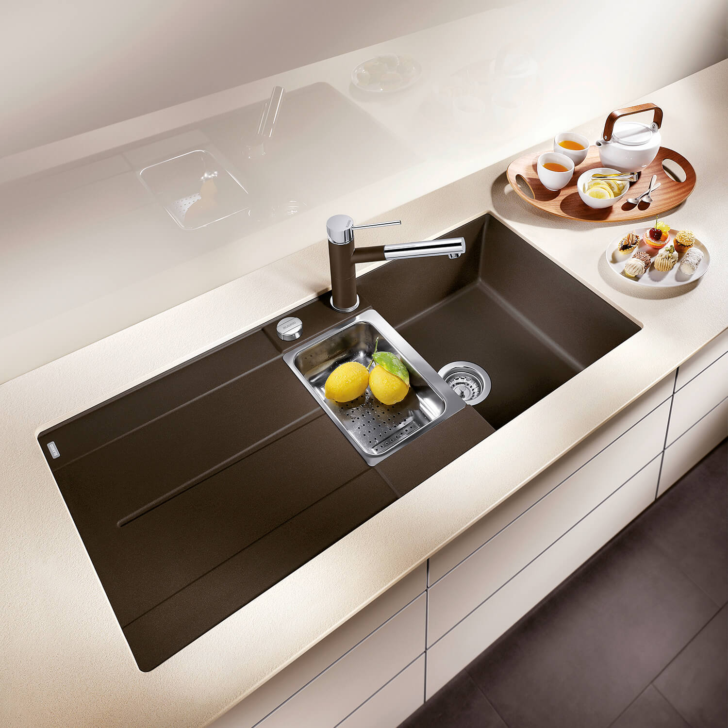 Blanco Metra 6 S 1.5 Bowl Inset Silgranit Composite Kitchen Sink & Waste with Reversible Drainer - 1000 x 500mm