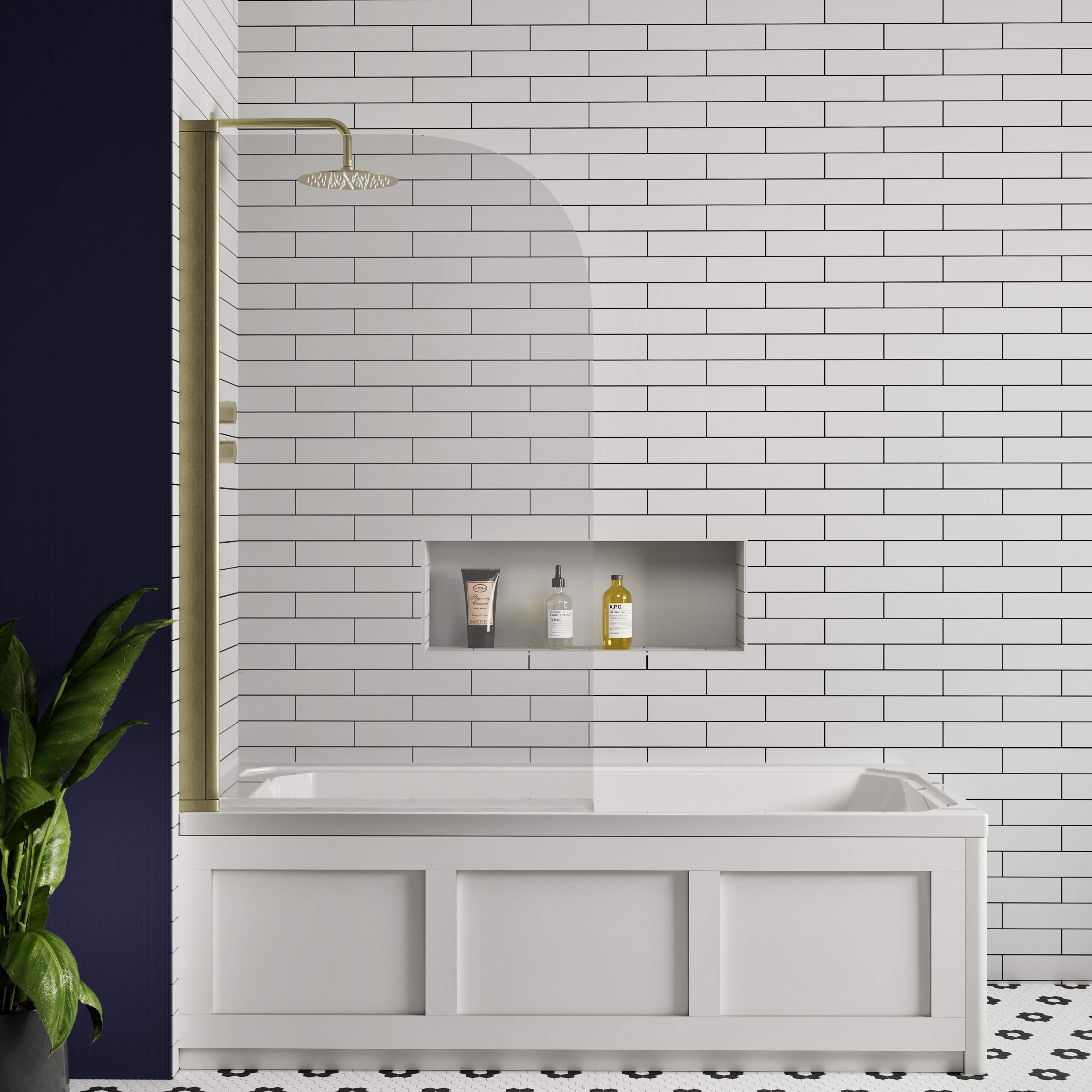 Butler & Rose Art Deco Shower Bath & Shower Screen