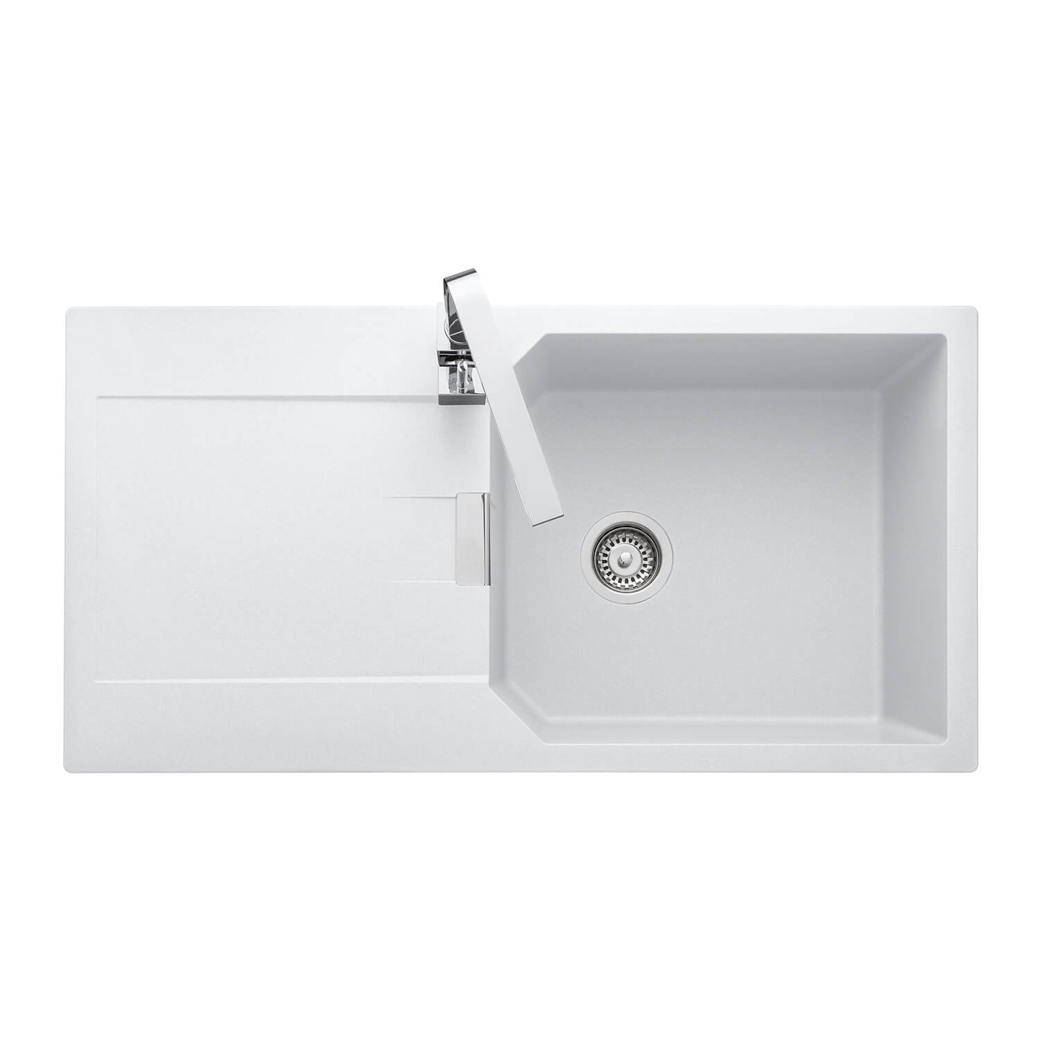 Rangemaster Mayon Large 1 Bowl Igneous Granite Kit Kitchen Sink & Waste Kit with Reversible Drainer - 1000 x 510mm
