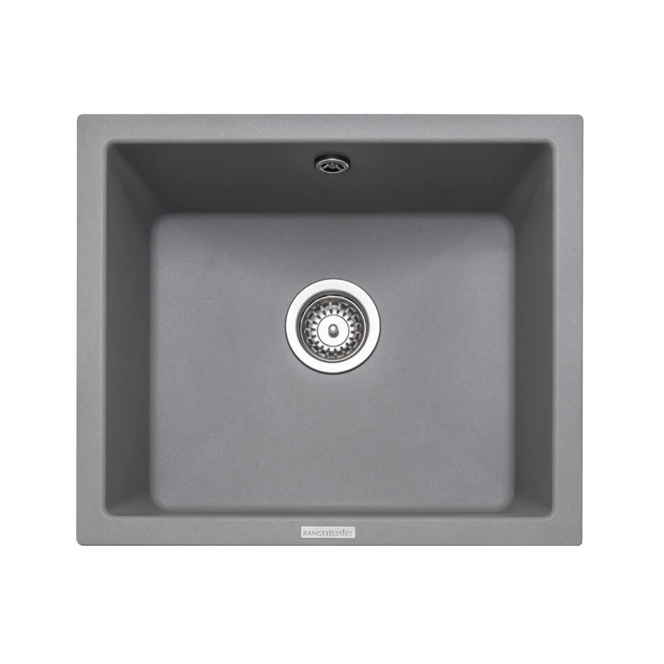 Rangemaster Paragon 1 Bowl Granite Composite Undermount Kitchen Sink & Waste Kit - 533 x 457mm