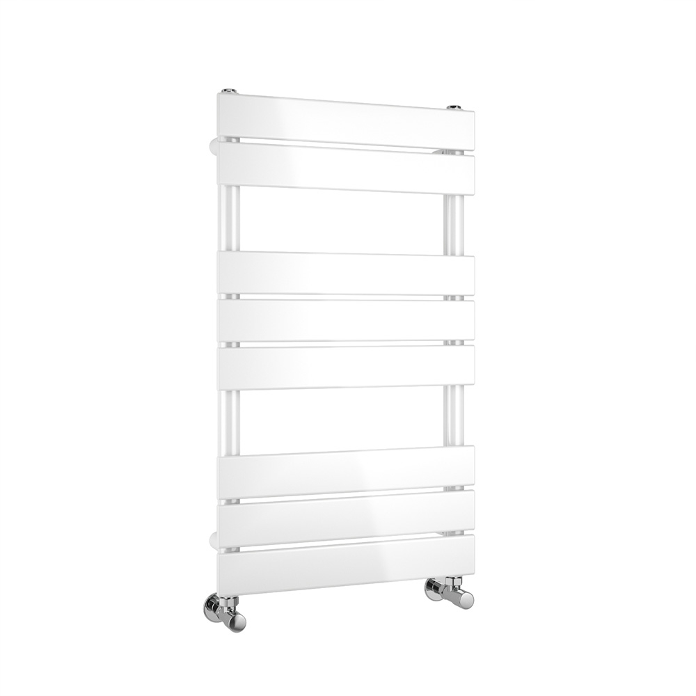 Brenton Avezzano Gloss White Flat Panel Heated Towel Rail - 800 x 450mm