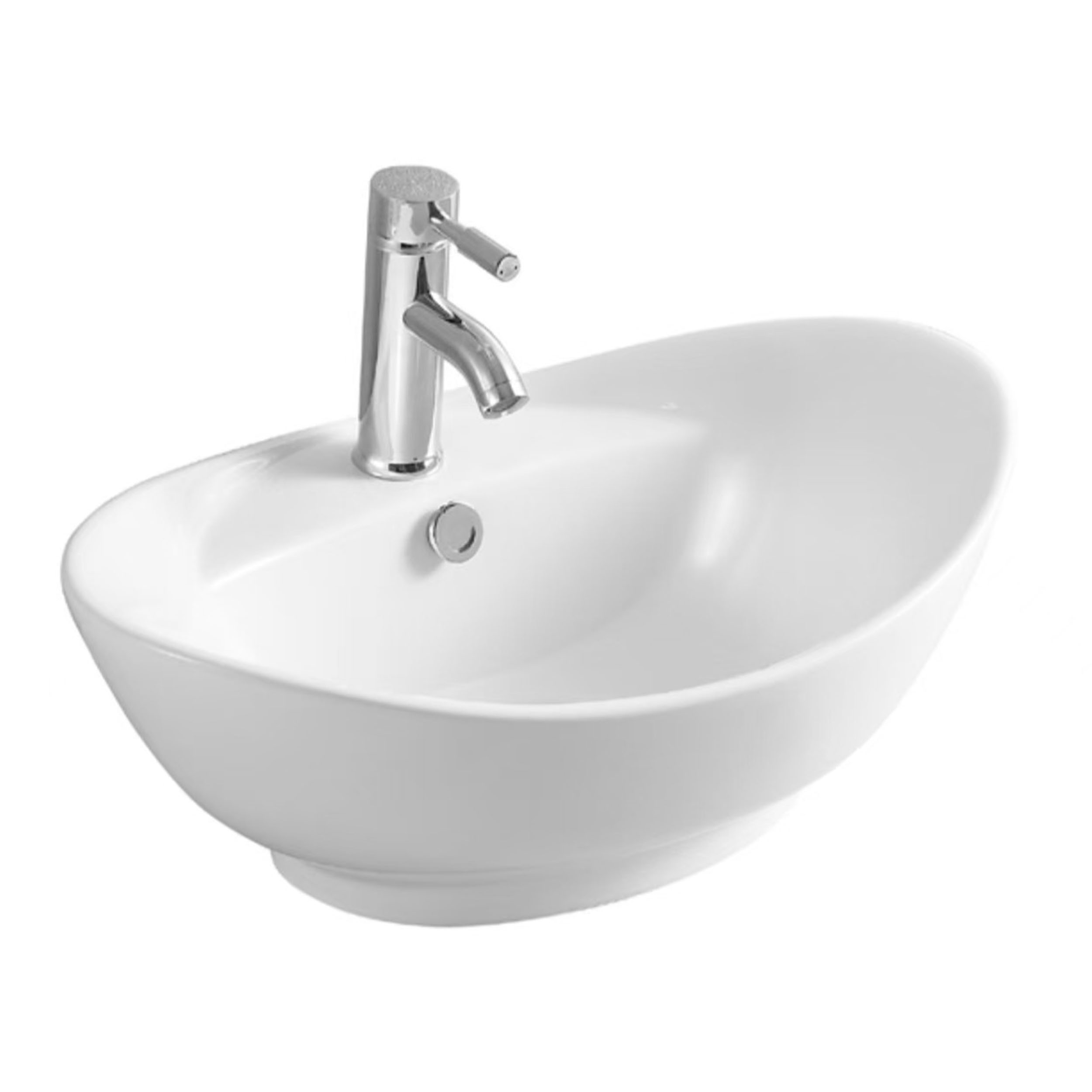 Butler & Rose 1 Tap Hole Ceramic Oval Countertop Basin - 590mm