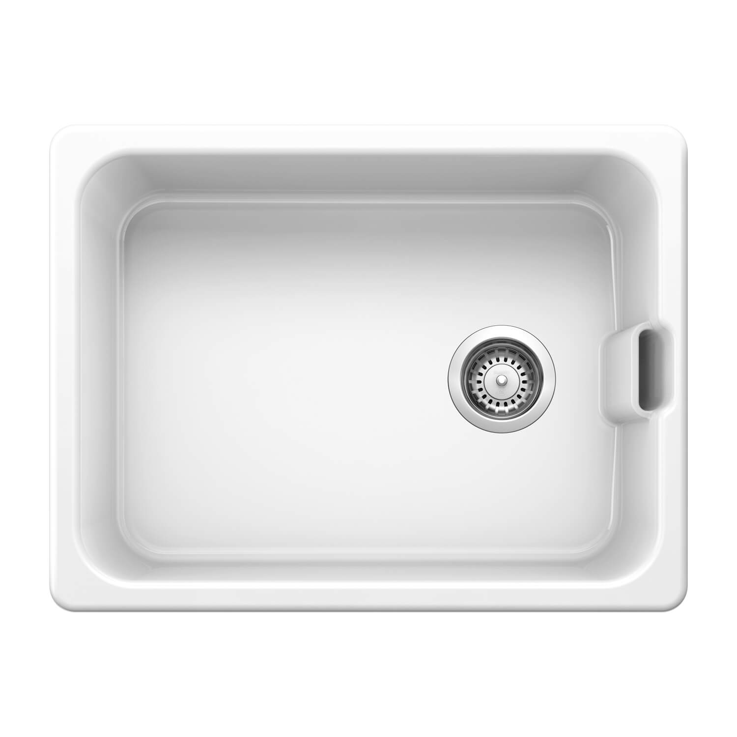 Blanco Belfast Crystal Gloss White Ceramic Kitchen Sink & Waste - 595 x 455mm