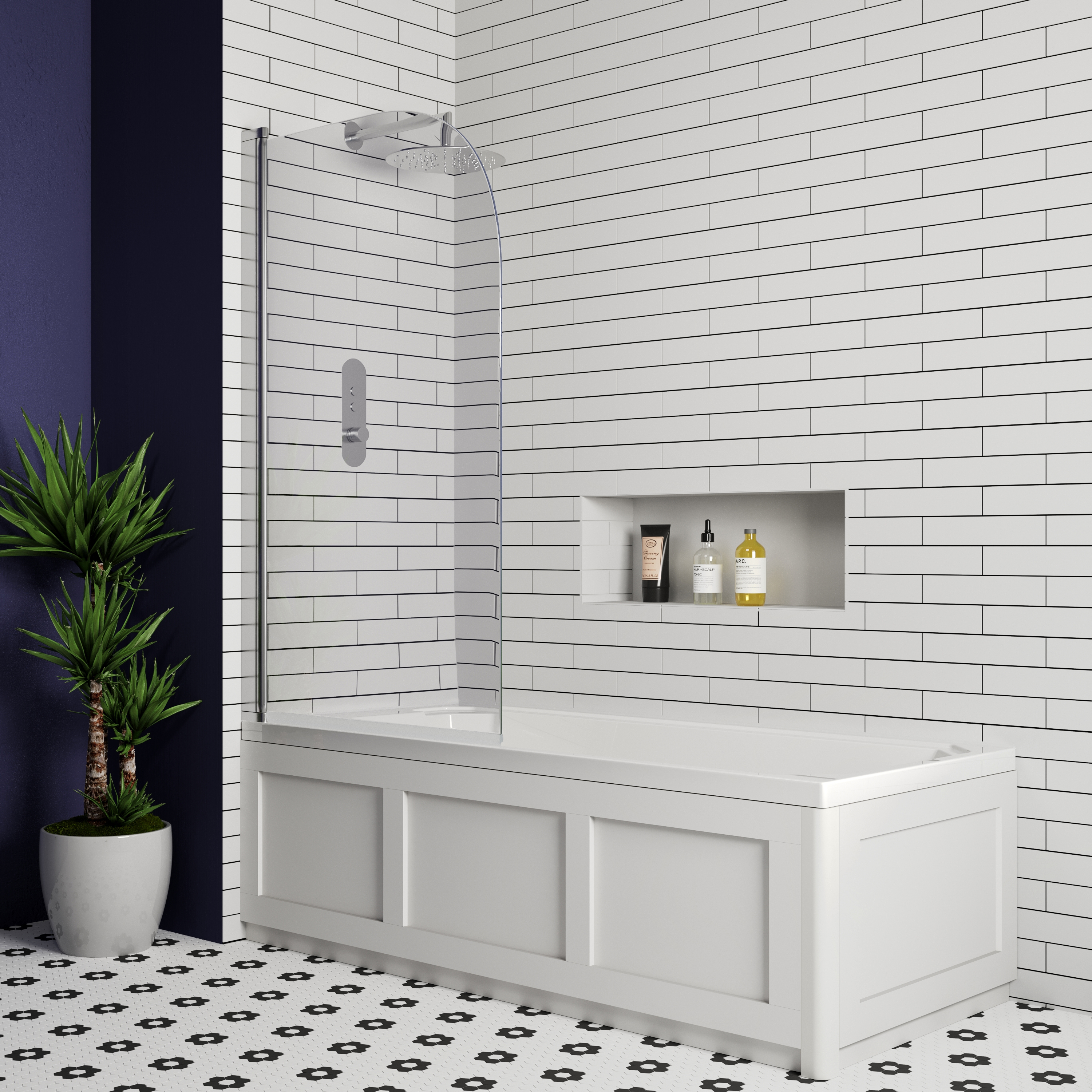 Butler & Rose Art Deco Shower Bath & Shower Screen