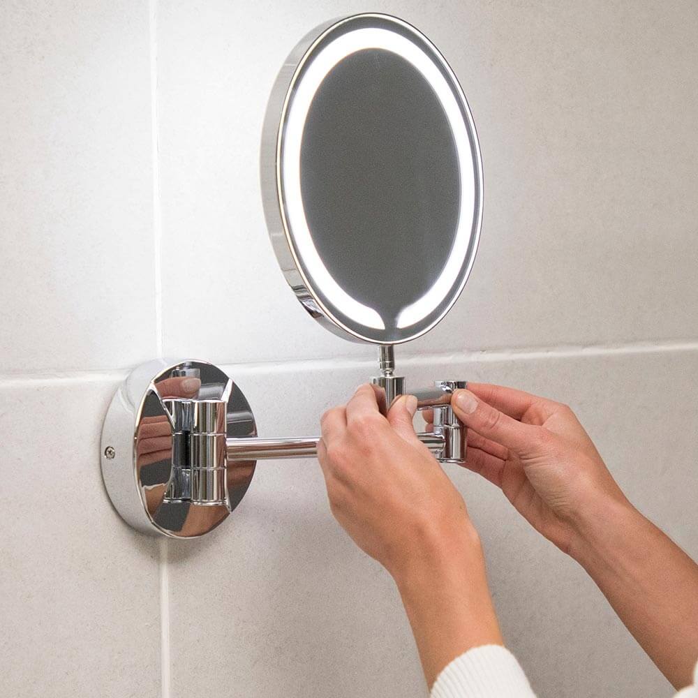 Vellamo LED Illuminated Round Magnifying Wall Mirror